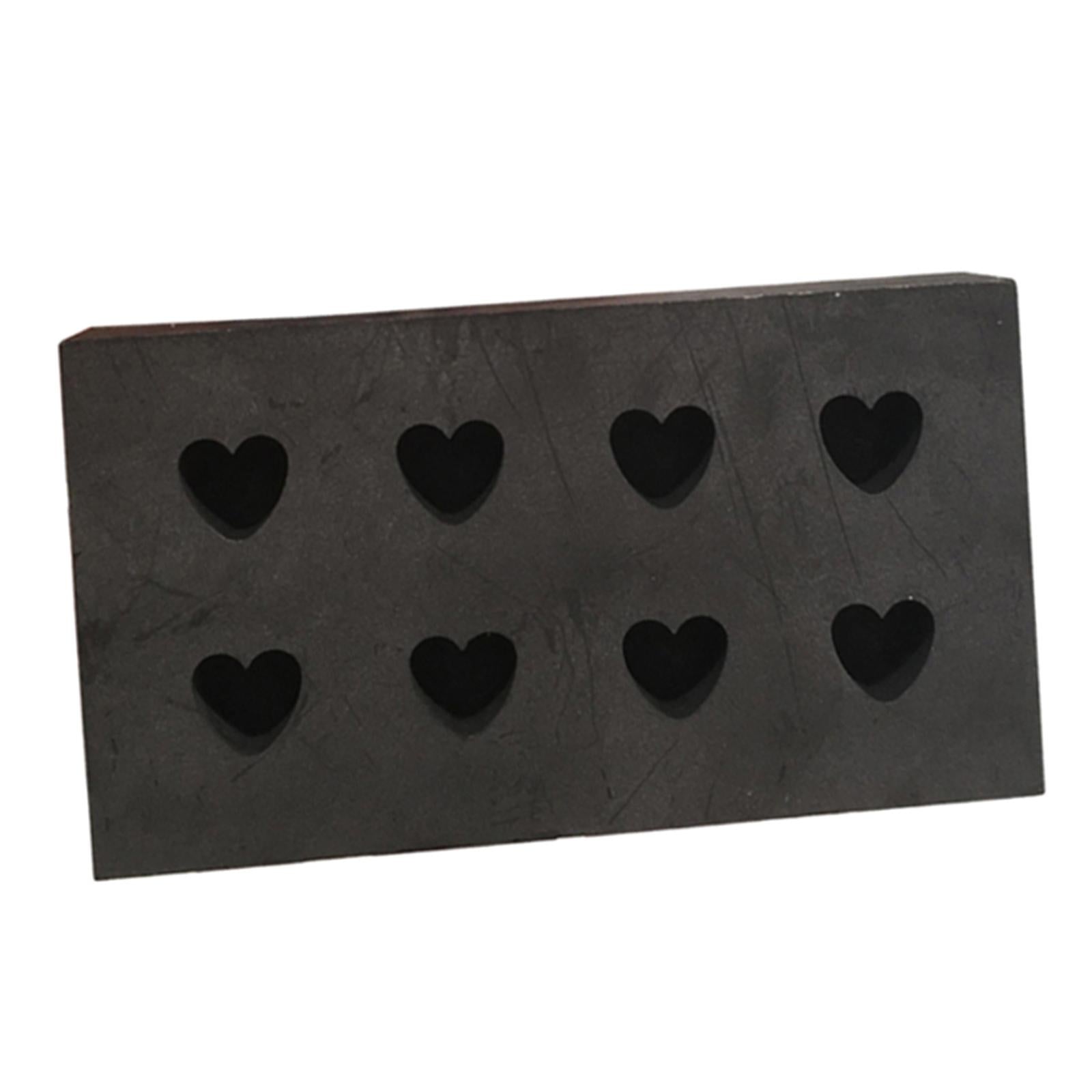 High Purity 8 Heart Shape Graphite Ingot Mold Metal Casting Mould Non-stick