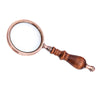 10X Handheld Magnifying Glass Antique Copper Magnifier with Sandawood Handle