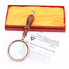 10X Handheld Magnifying Glass Antique Copper Magnifier with Sandawood Handle