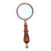 10X Handheld Magnifying Glass Antique Copper Magnifier with Sandawood Handle