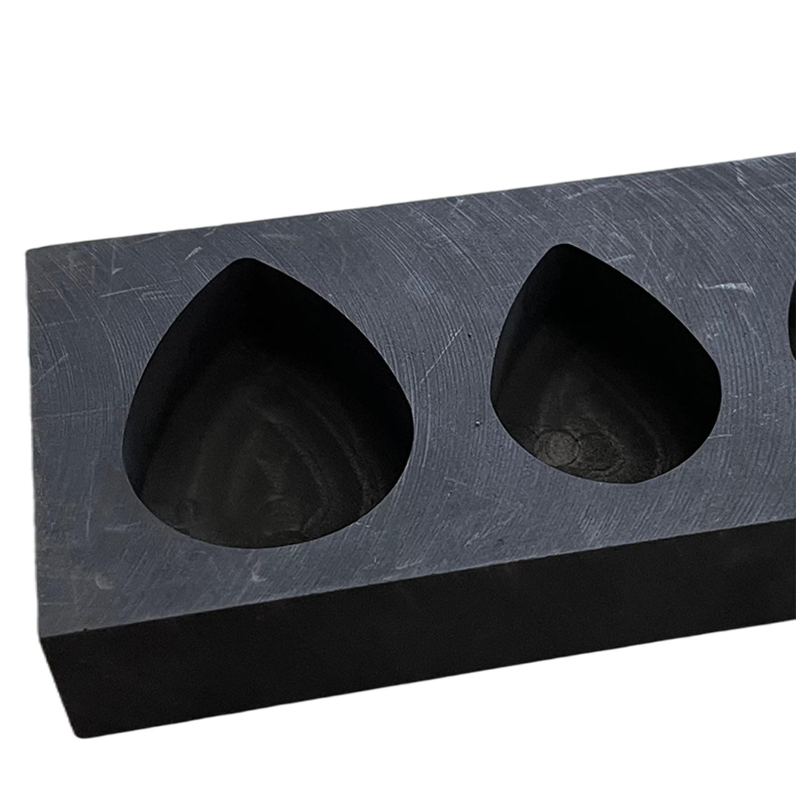 Graphite Ingot Mold Crucible for Melting Scrap Copper Jewelry  3 Droplets