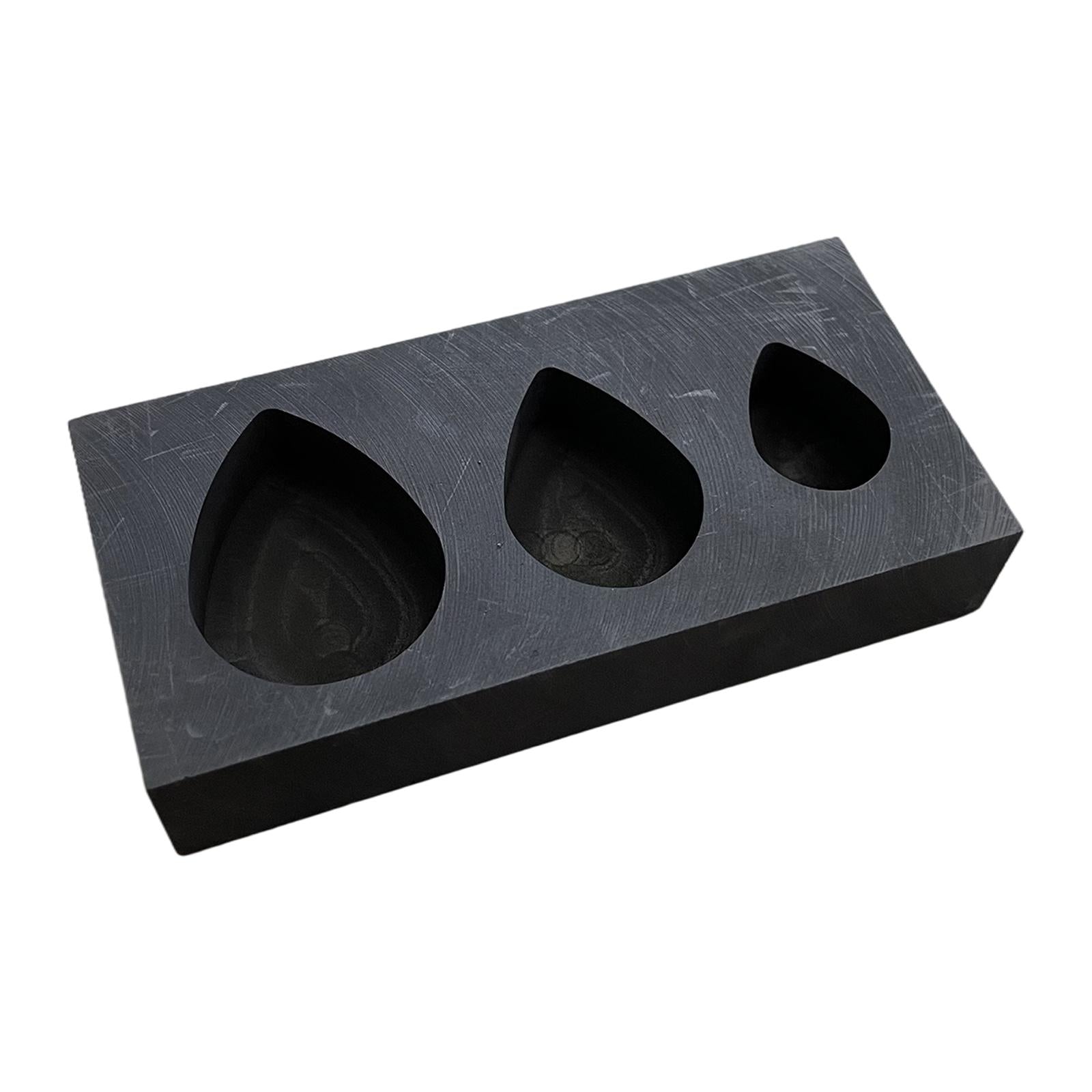 Graphite Ingot Mold Crucible for Melting Scrap Copper Jewelry  3 Droplets