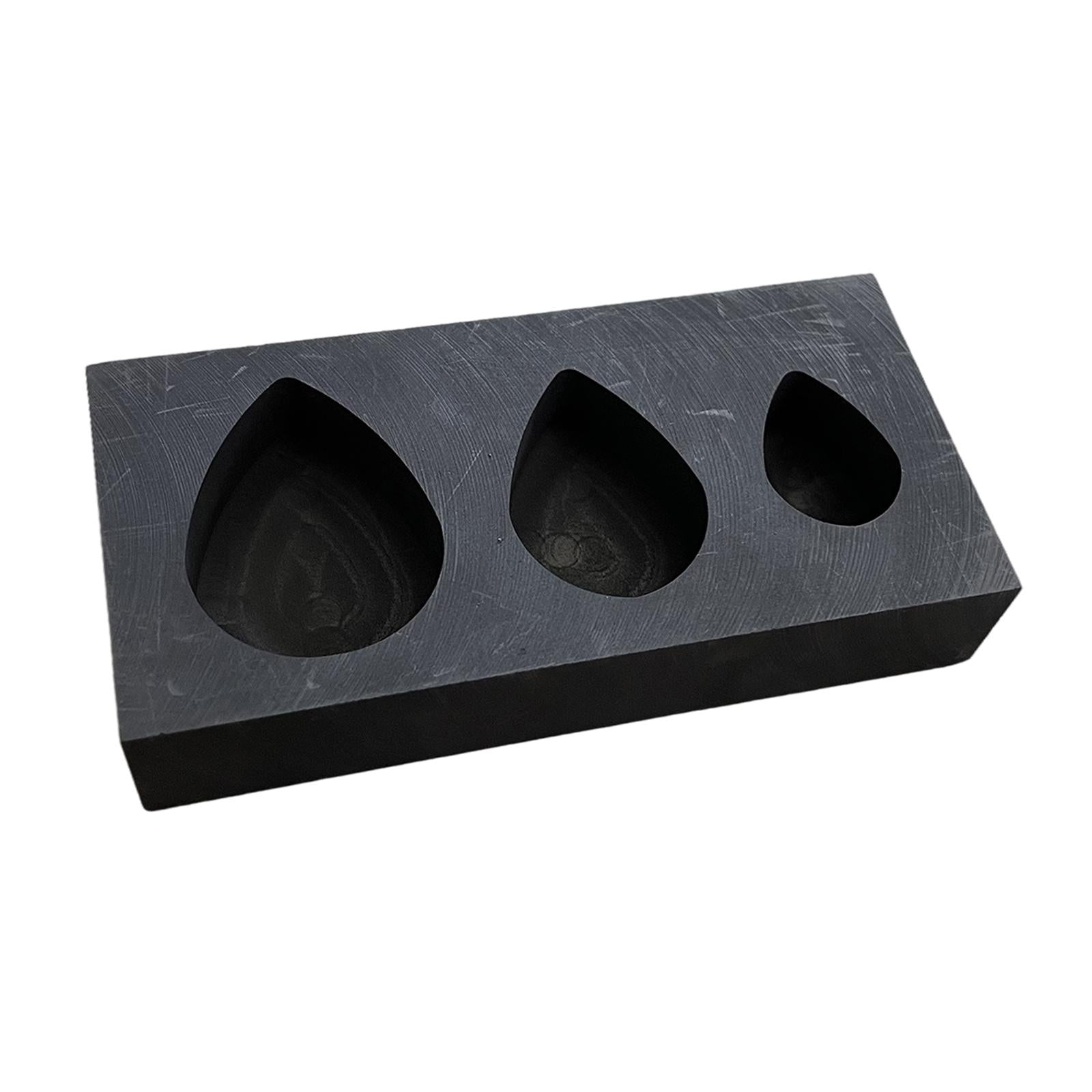 Graphite Ingot Mold Crucible for Melting Scrap Copper Jewelry  3 Droplets