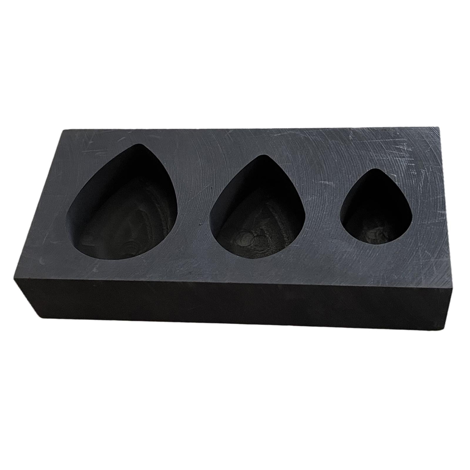 Graphite Ingot Mold Crucible for Melting Scrap Copper Jewelry  3 Droplets