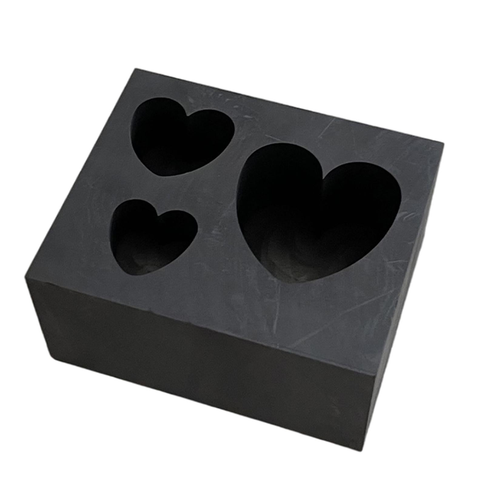 Graphite Ingot Mold Crucible for Melting Scrap Copper Jewelry  3 Hearts