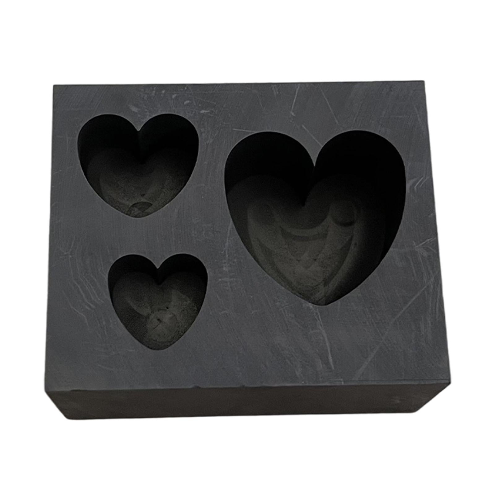 Graphite Ingot Mold Crucible for Melting Scrap Copper Jewelry  3 Hearts