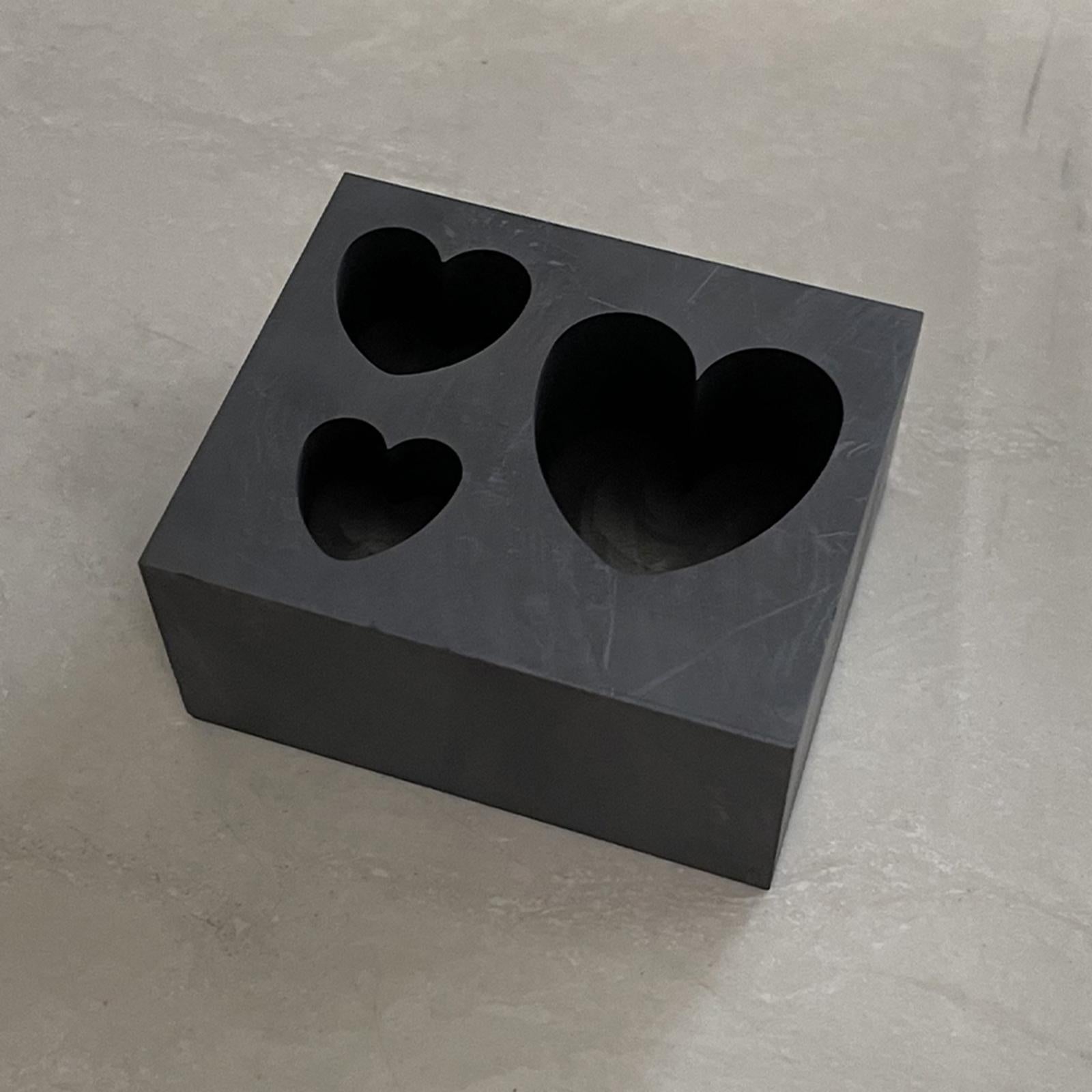 Graphite Ingot Mold Crucible for Melting Scrap Copper Jewelry  3 Hearts