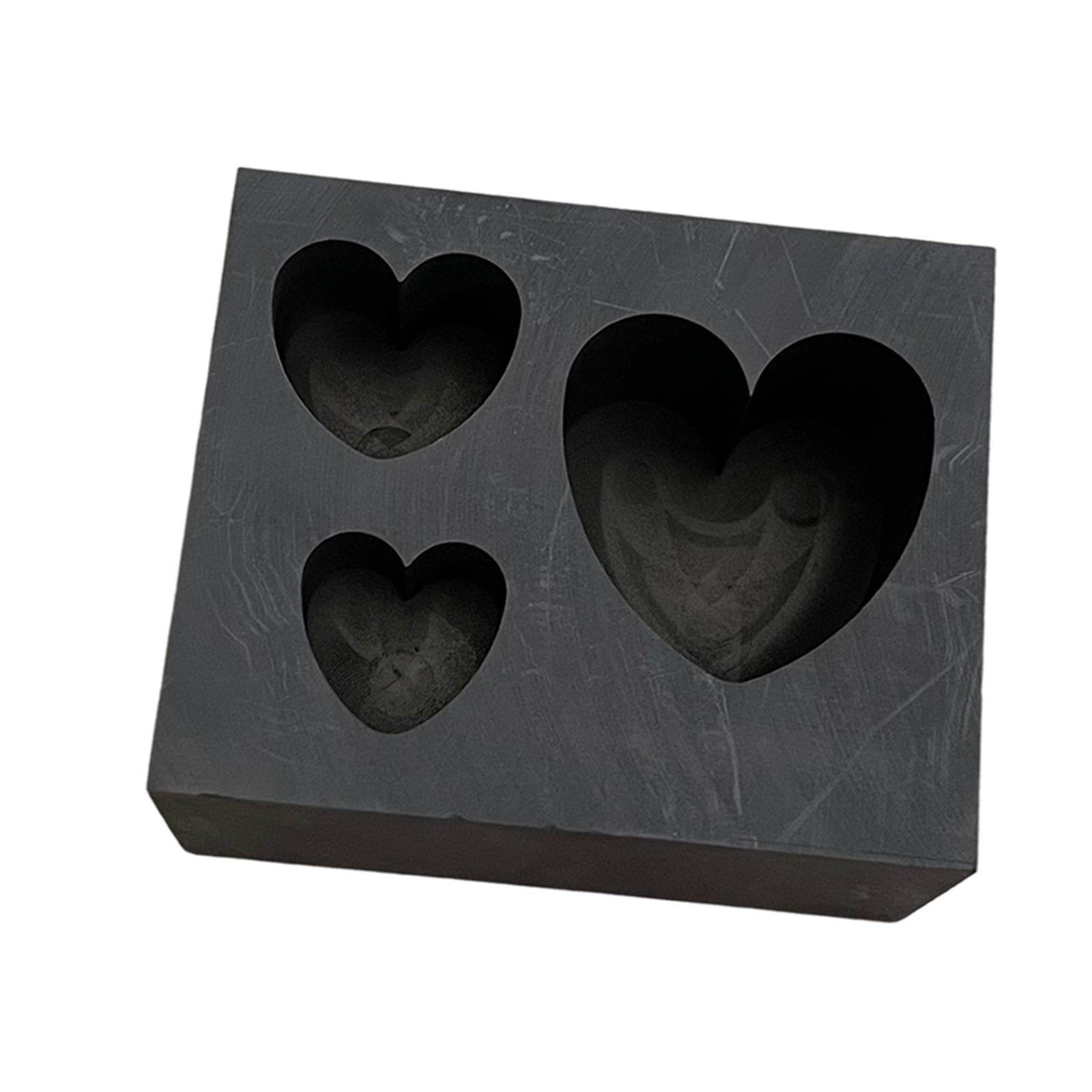 Graphite Ingot Mold Crucible for Melting Scrap Copper Jewelry  3 Hearts