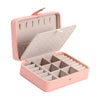 Jewelry Box Leather Double Layer Travel Storage Case Organizer Pink