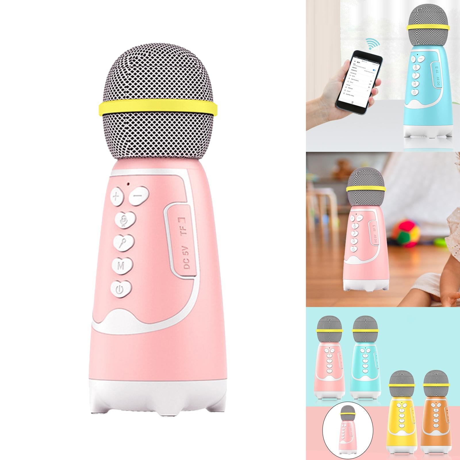 Bluetooth Karaoke Microphone Handheld Mic Speaker Party Singing Toy Pink