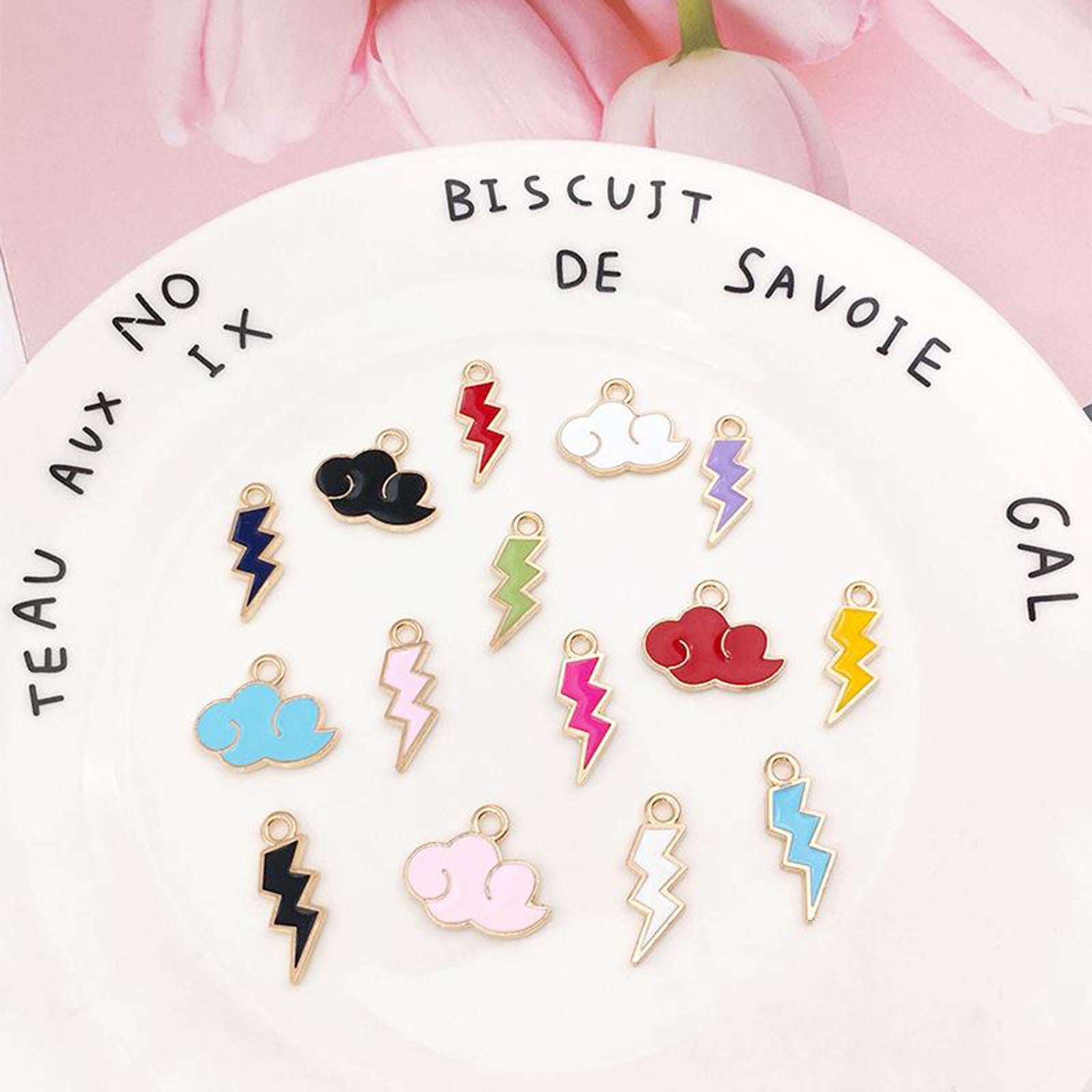 90Pc Cute Enamel Charms Pendants for DIY Jewelry Necklace Bracelets Earrings