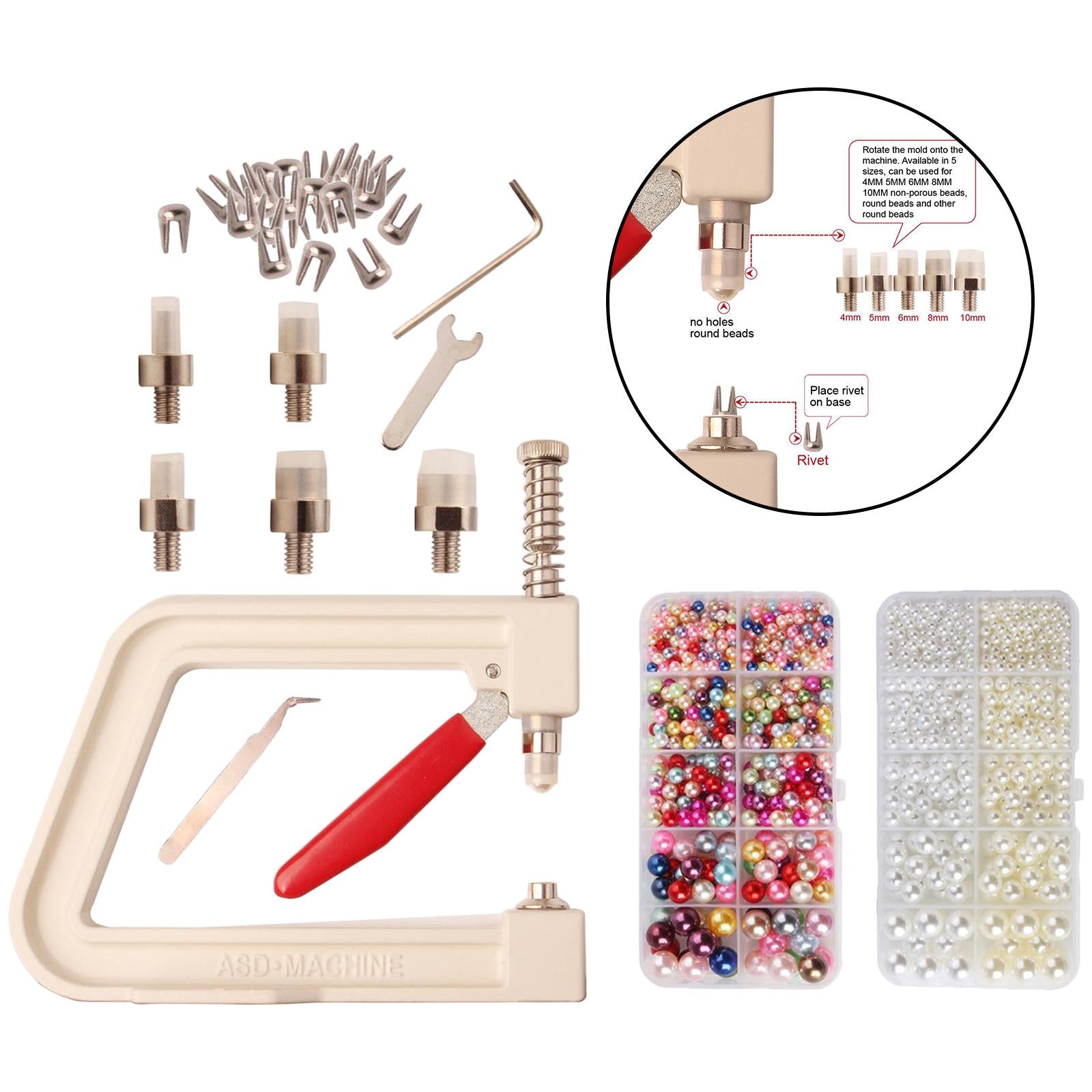 Manual Beads Pear Beads Press Fixing Machine Hand Press Tool Clothing Decor