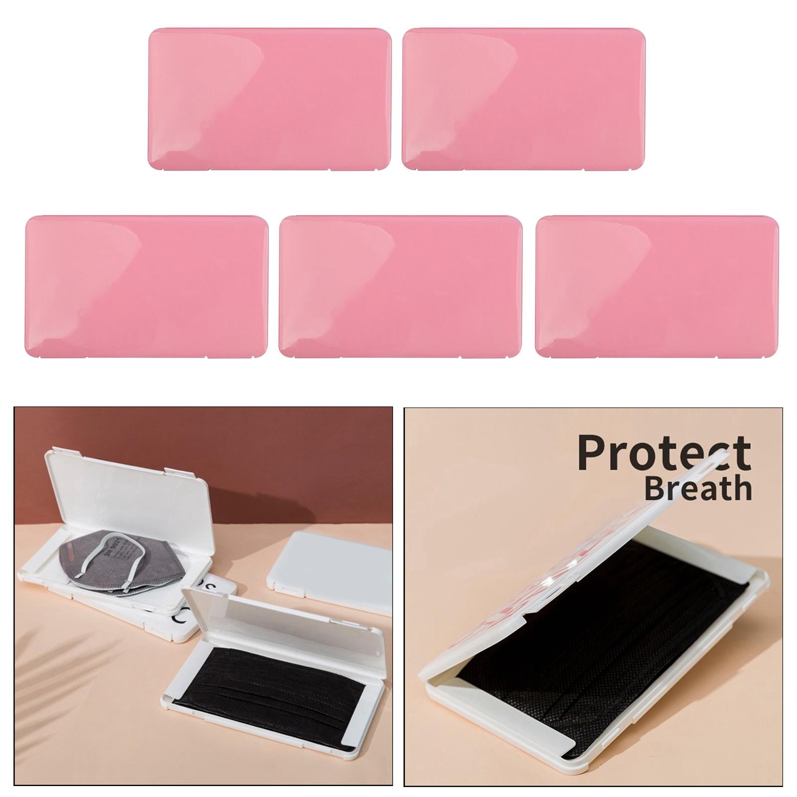 Face Mask Carrying Case Box Storage Organizer Protective Holder Mask Pink