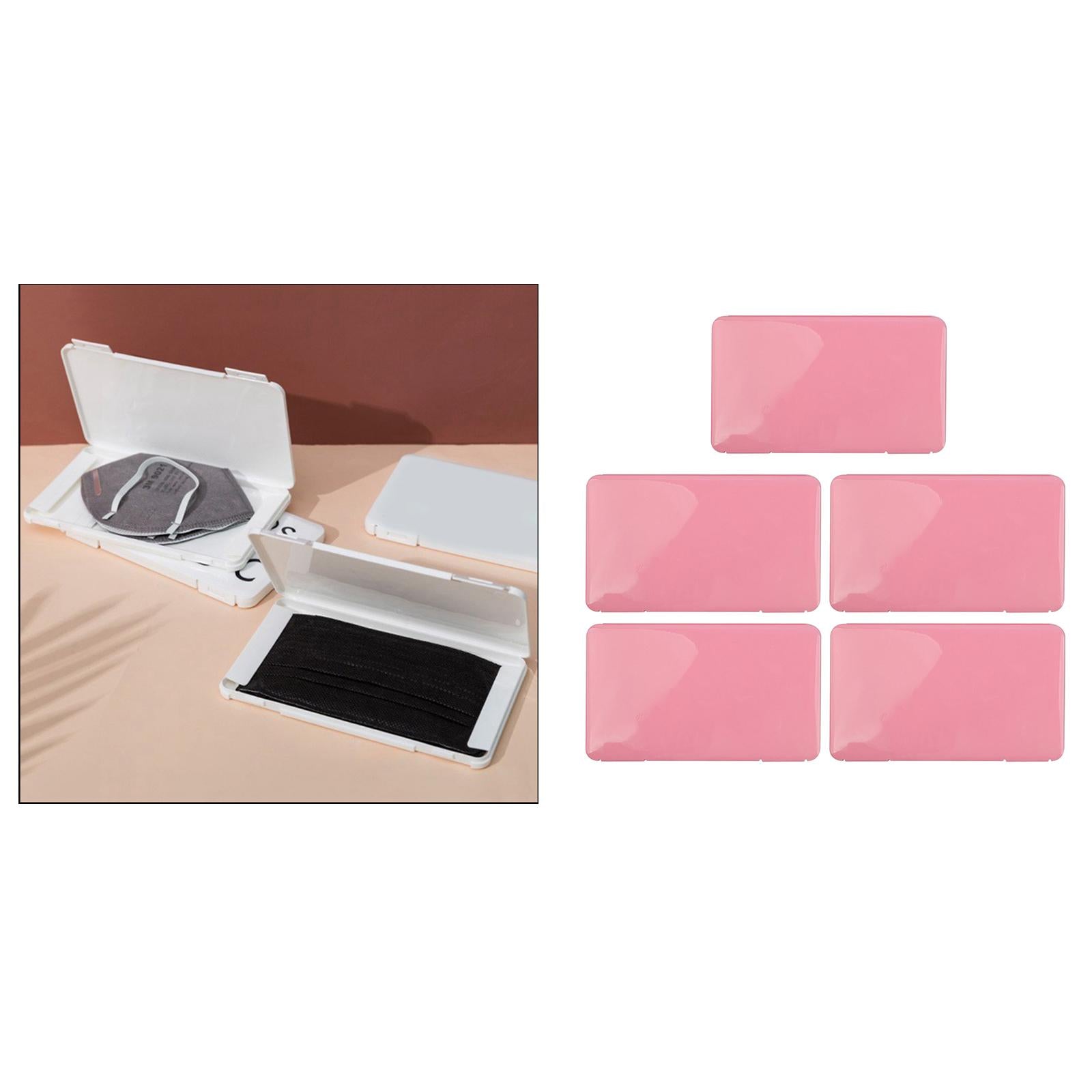 Face Mask Carrying Case Box Storage Organizer Protective Holder Mask Pink