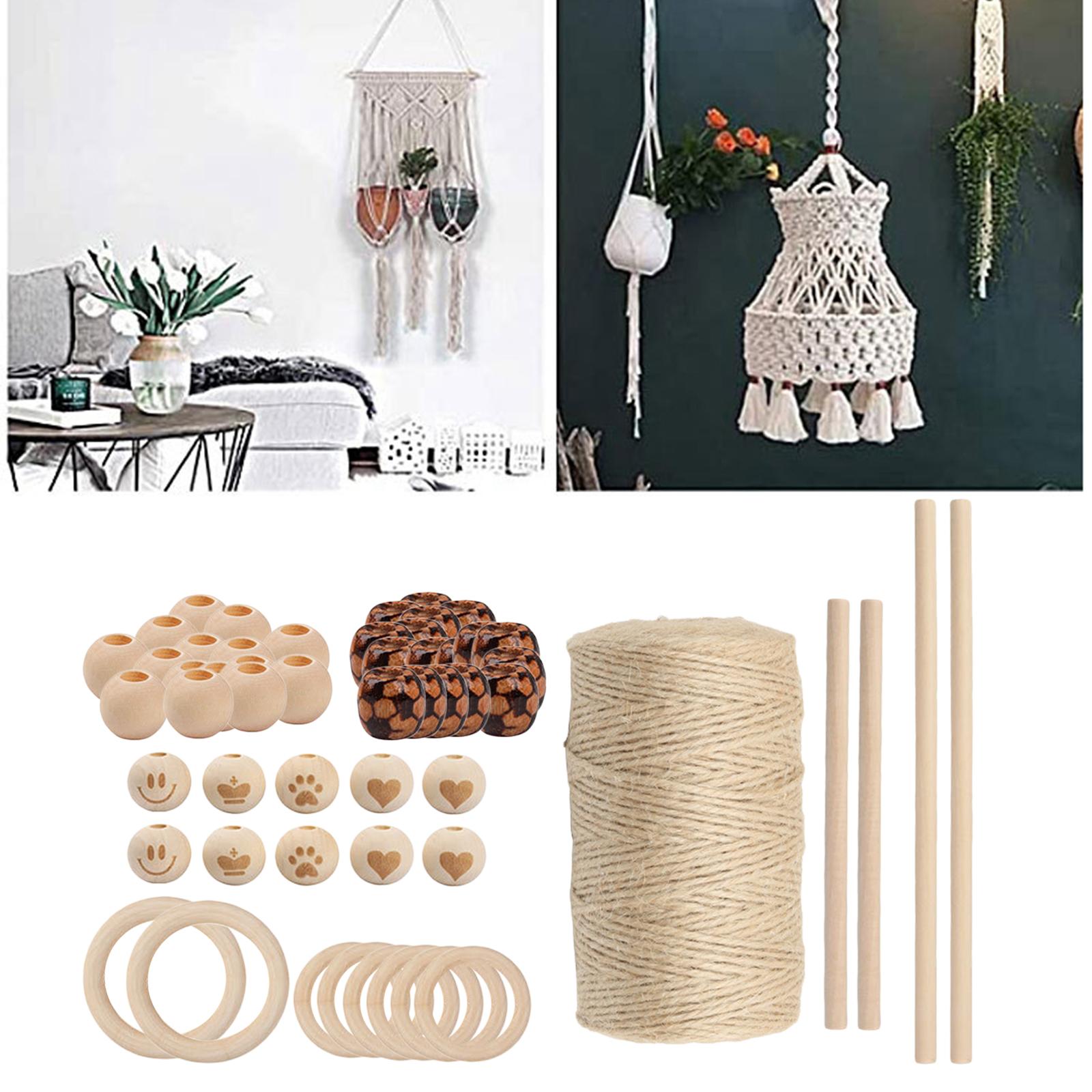 DIY Macrame Cord Kit Twisted Rope Natural Cotton for Plant Hangers Tapestry