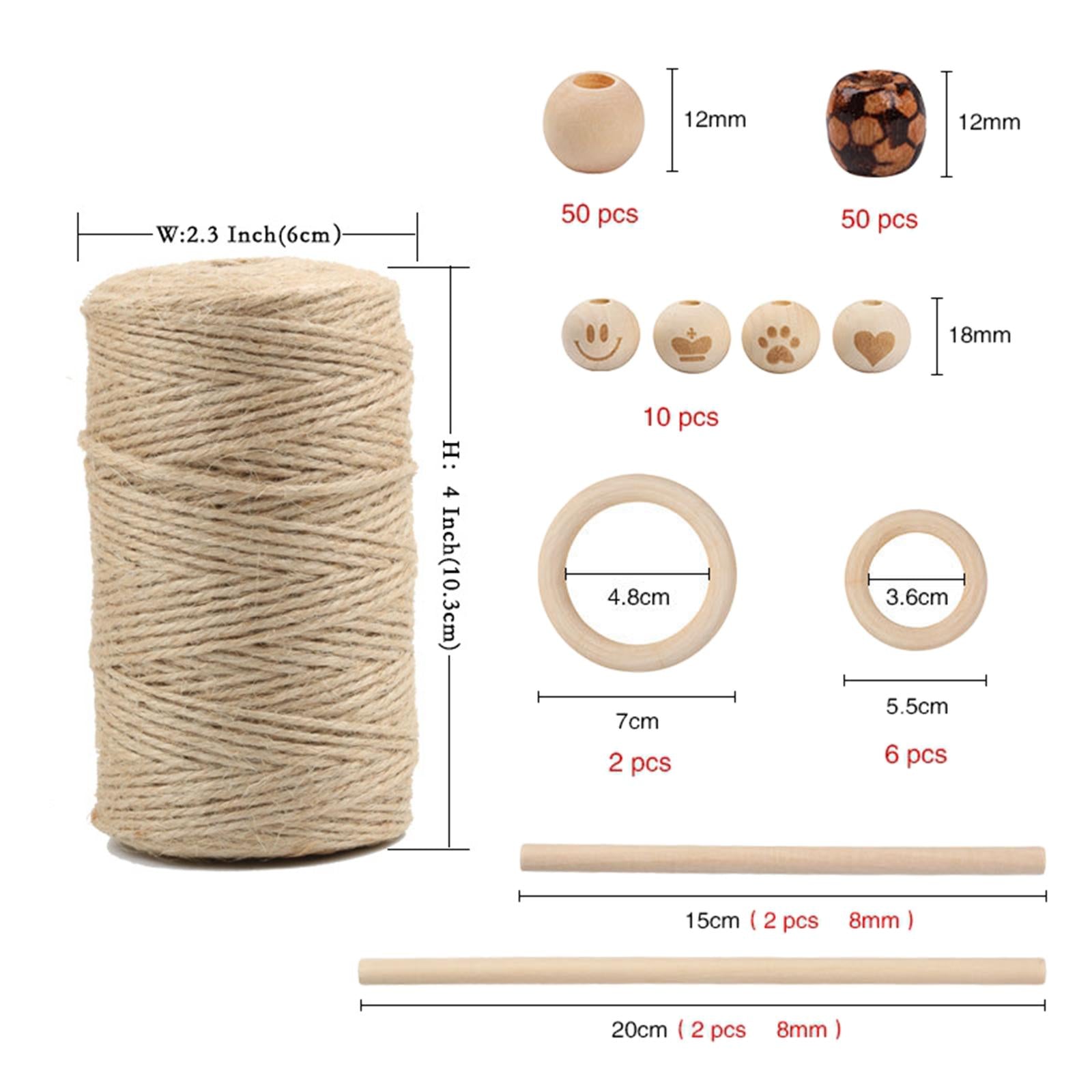 DIY Macrame Cord Kit Twisted Rope Natural Cotton for Plant Hangers Tapestry