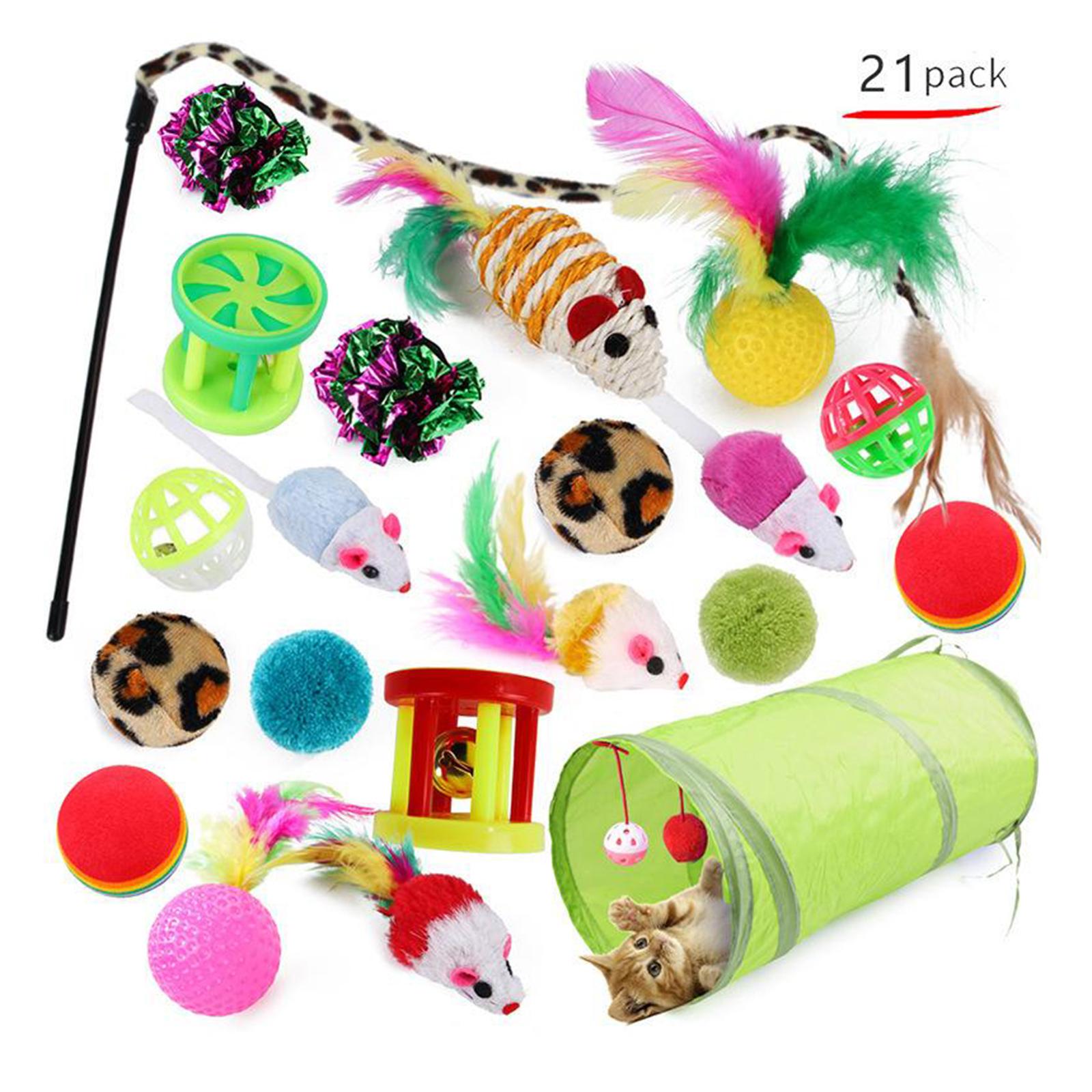 21 Folding Durable Cat Tunnel Toy Pet Rabbit Mice Bell Practice Hiding Mouse