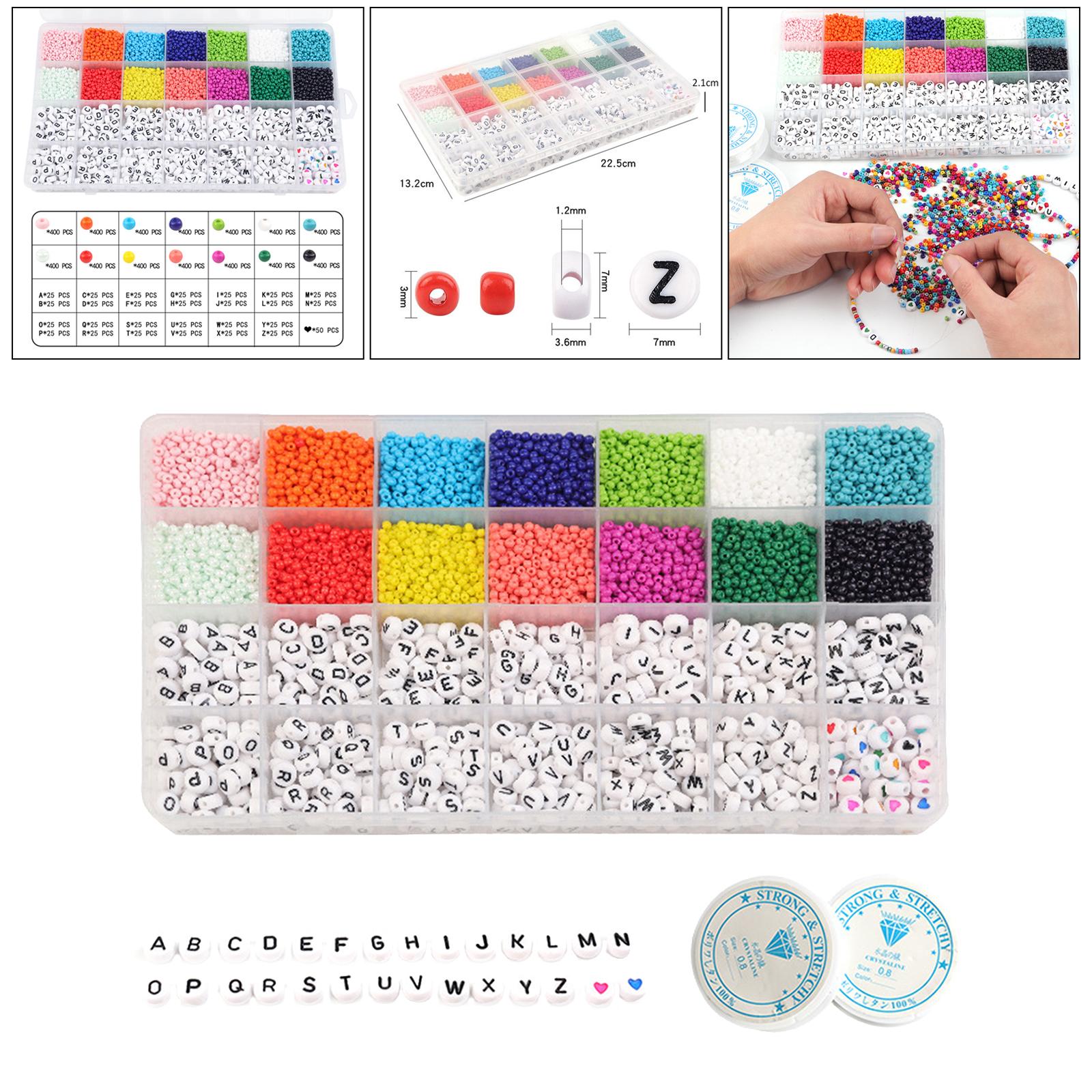 6300Pcs Glass Seed Bead Box Set Spacer Beads For Bracelet Jewelry Findings