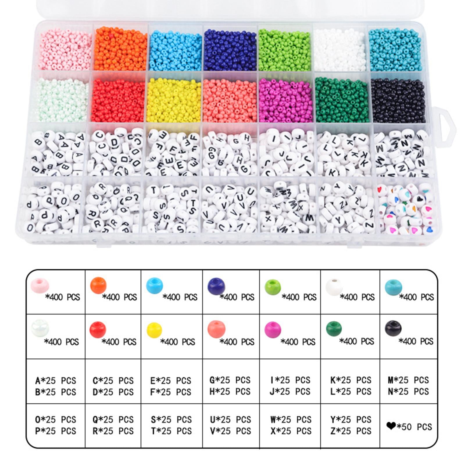 6300Pcs Glass Seed Bead Box Set Spacer Beads For Bracelet Jewelry Findings