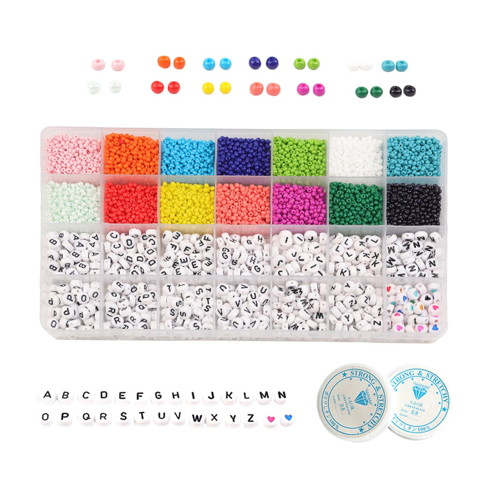 6300Pcs Glass Seed Bead Box Set Spacer Beads For Bracelet Jewelry Findings