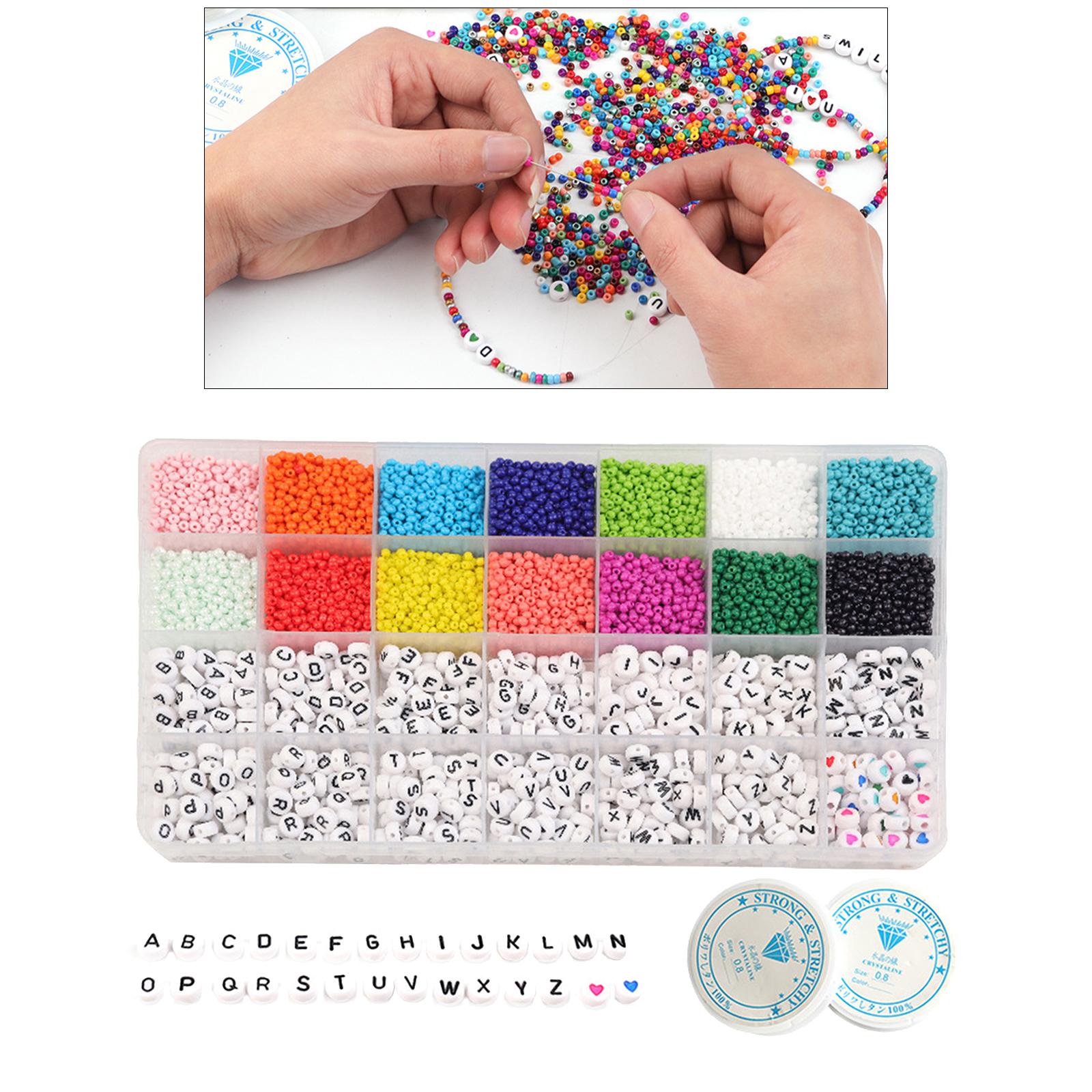 6300Pcs Glass Seed Bead Box Set Spacer Beads For Bracelet Jewelry Findings