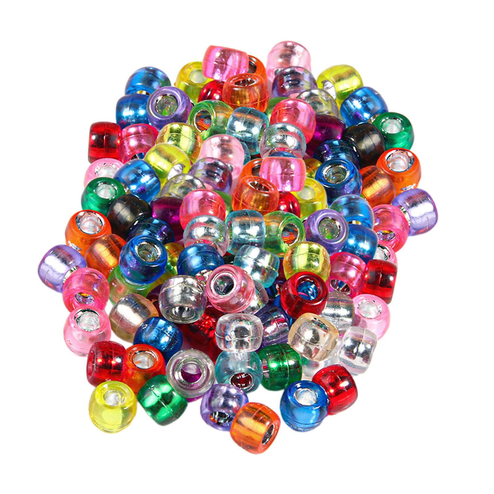 500x Transparent Acrylic Beads Spacer Beads DIY Jewelry Bracelet Pendant