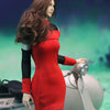 Load image into Gallery viewer, 1/6 Female Red Tight Dress High-heeled Shoes for 12&quot;    Figure Body