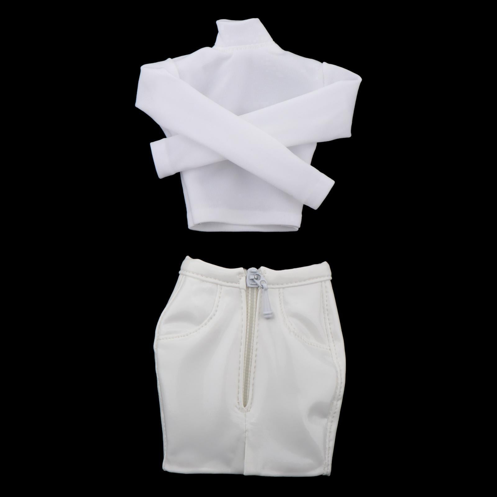 1/6 Shirt + Skirt Clothes Suit Outfits Set For 12 inch Female White