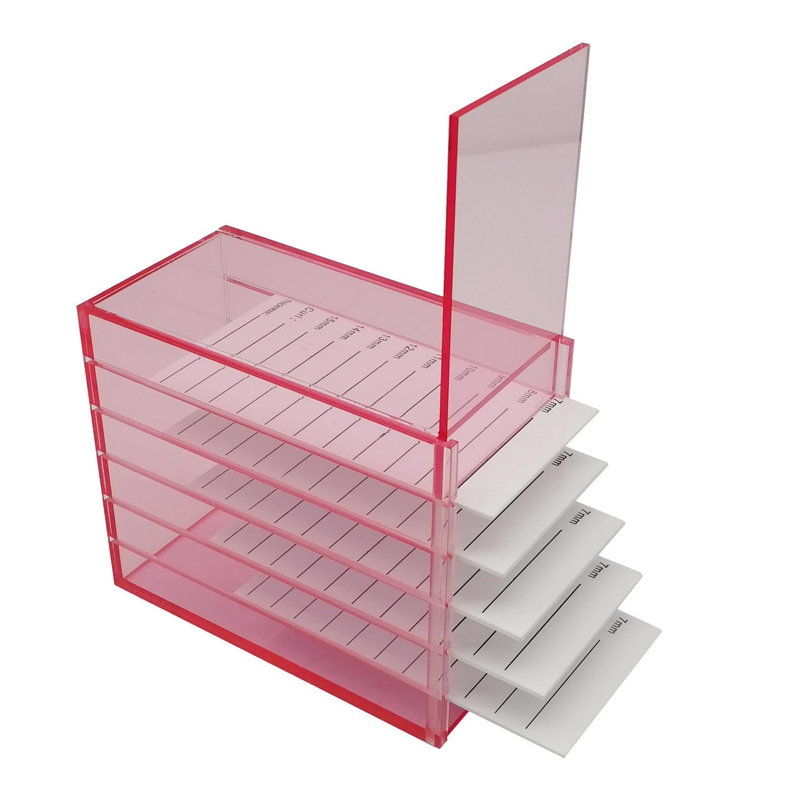 Acrylic 5 Layer Eyelash Storage Case Box Container Holder White pallet