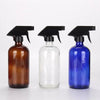 2pcs 250/500ml Boston Empty Amber/Blue Glass Spray Bottle clear  500ml