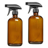 2pcs 250/500ml Boston Empty Amber/Blue Glass Spray Bottle amber 250ml