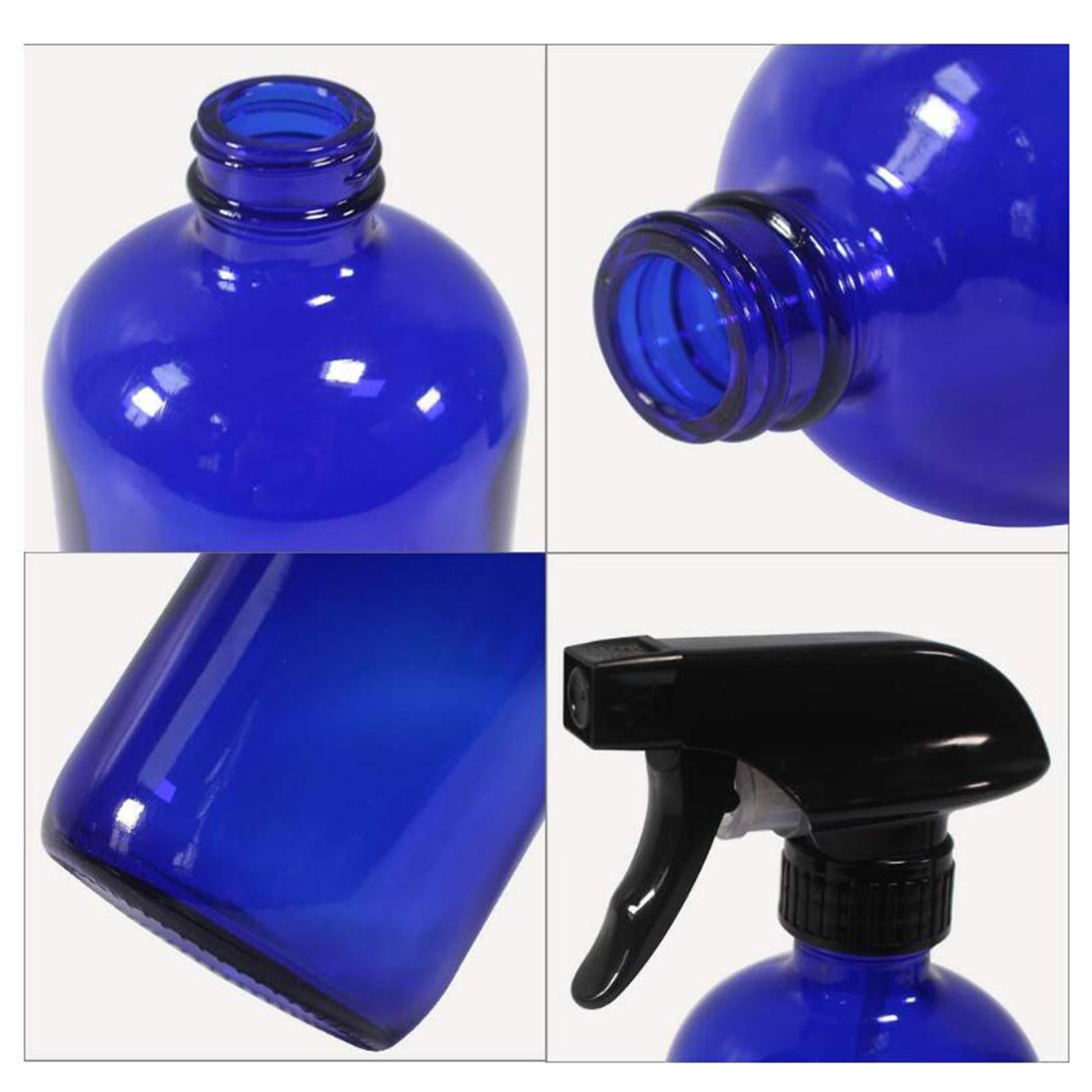 2pcs 250/500ml Boston Empty Amber/Blue Glass Spray Bottle blue 250ml