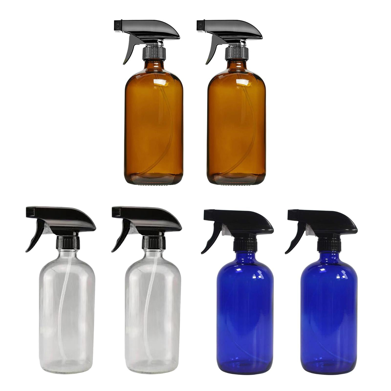 2pcs 250/500ml Boston Empty Amber/Blue Glass Spray Bottle clear  250ml