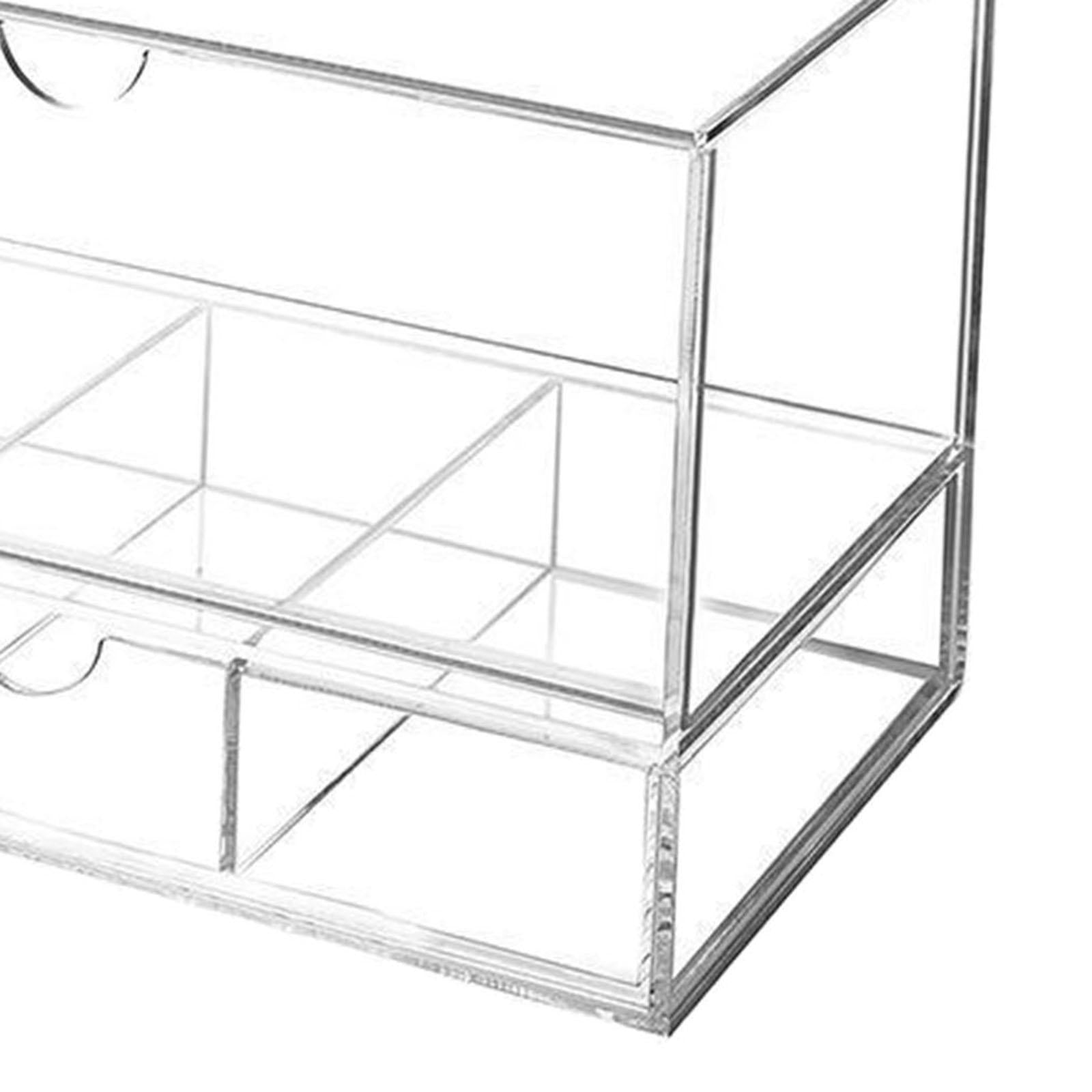 Acrylic Makeup Organizer Shelf Jewelry Holder Drawer Storage Box Clear