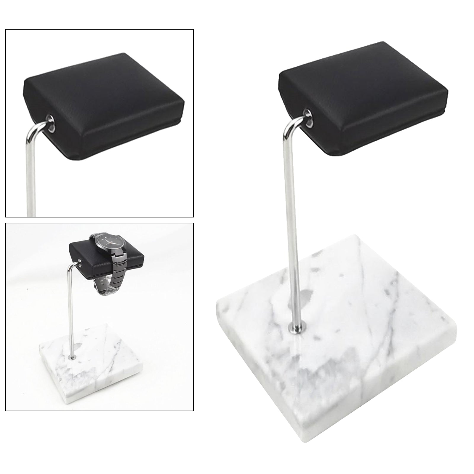 Marble Jewelry Watch Display Stand Rack Holder  Square White A