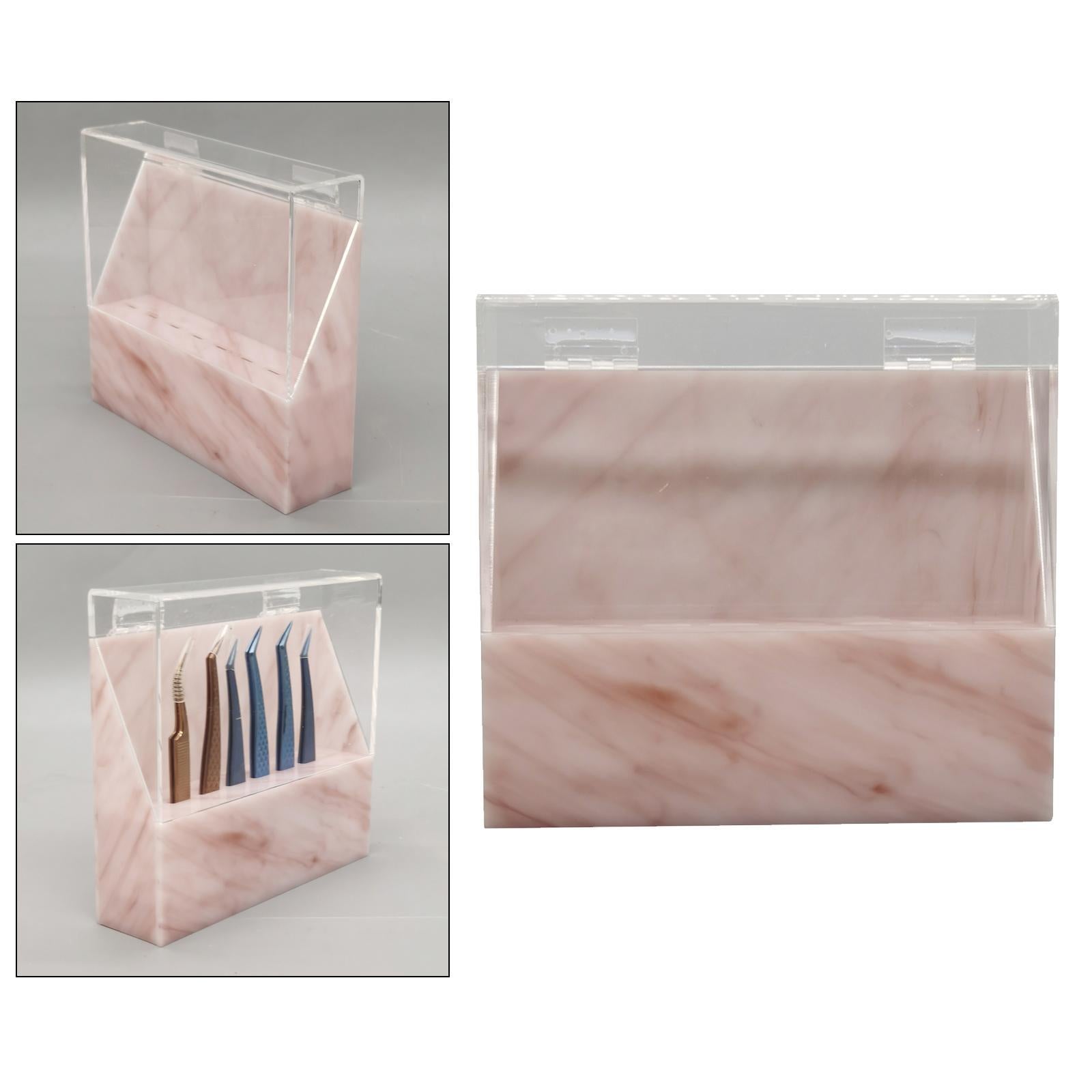 Eyelash Extension Storage Box Tweezers Organizer Case Stand Holder Pink