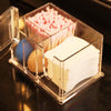 Makeup 4-Grid Cotton Pads Swab Holder Dispenser Box Organizer with Lid