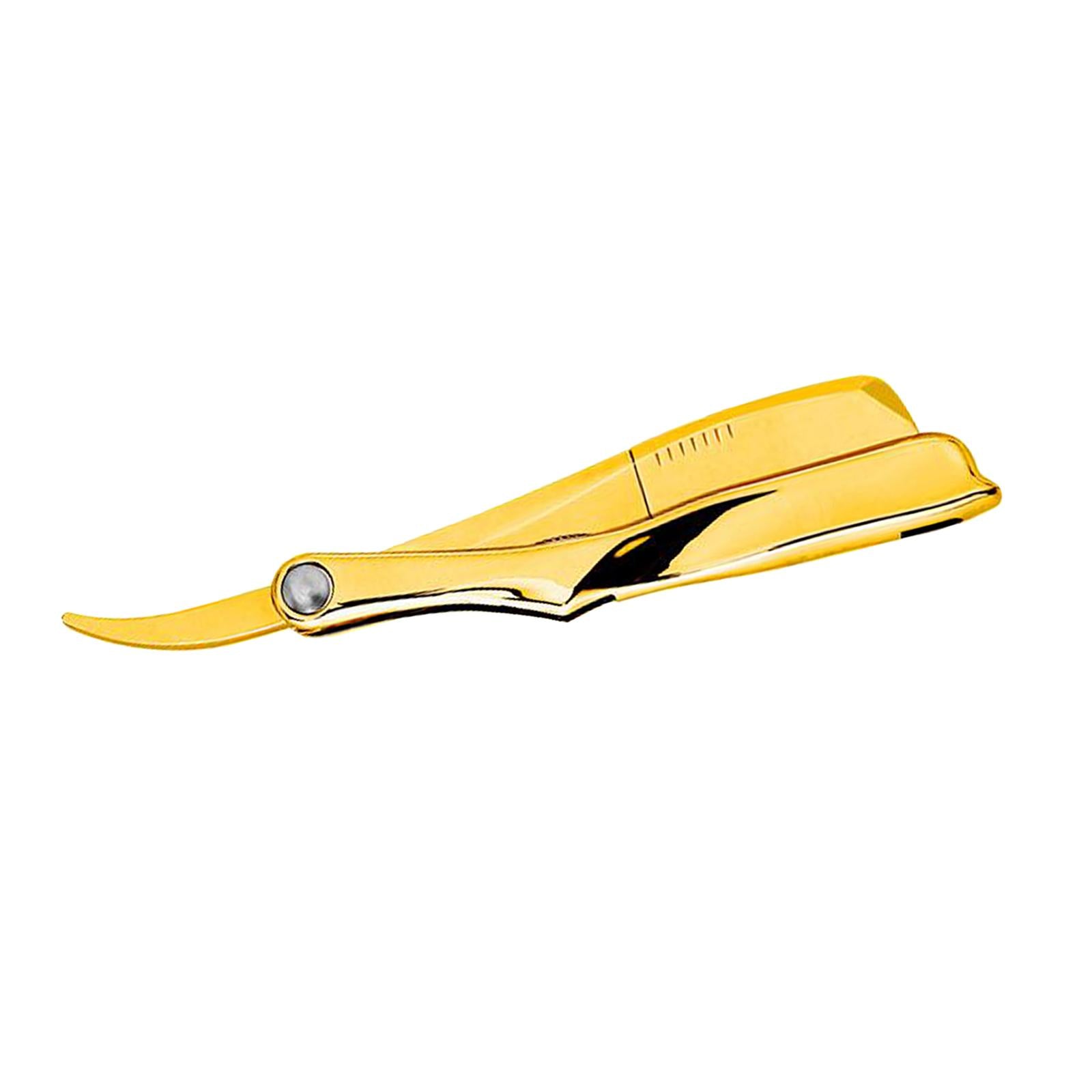 Men Barber Straight Razor Holder for Moustache Easy to Use Golden