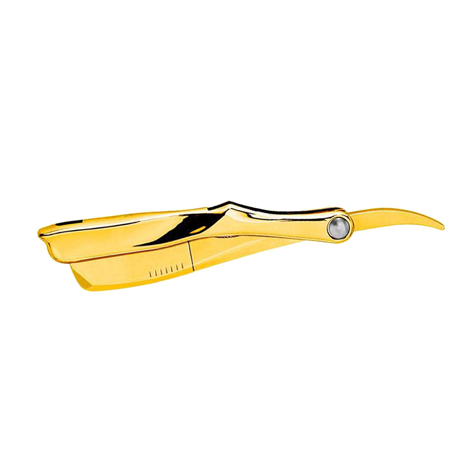 Men Barber Straight Razor Holder for Moustache Easy to Use Golden