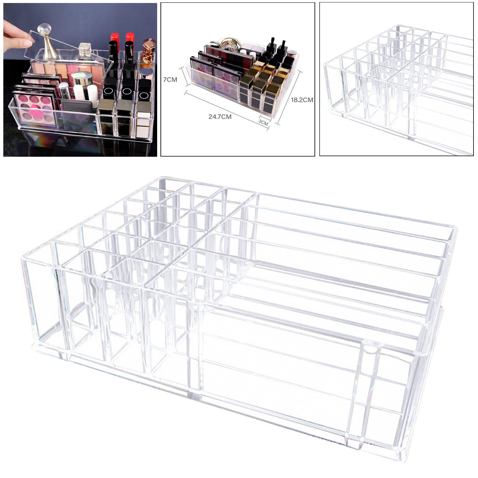 Acrylic Makeup Palette Organizer Display Cosmetic Storage Bracket Rack Case