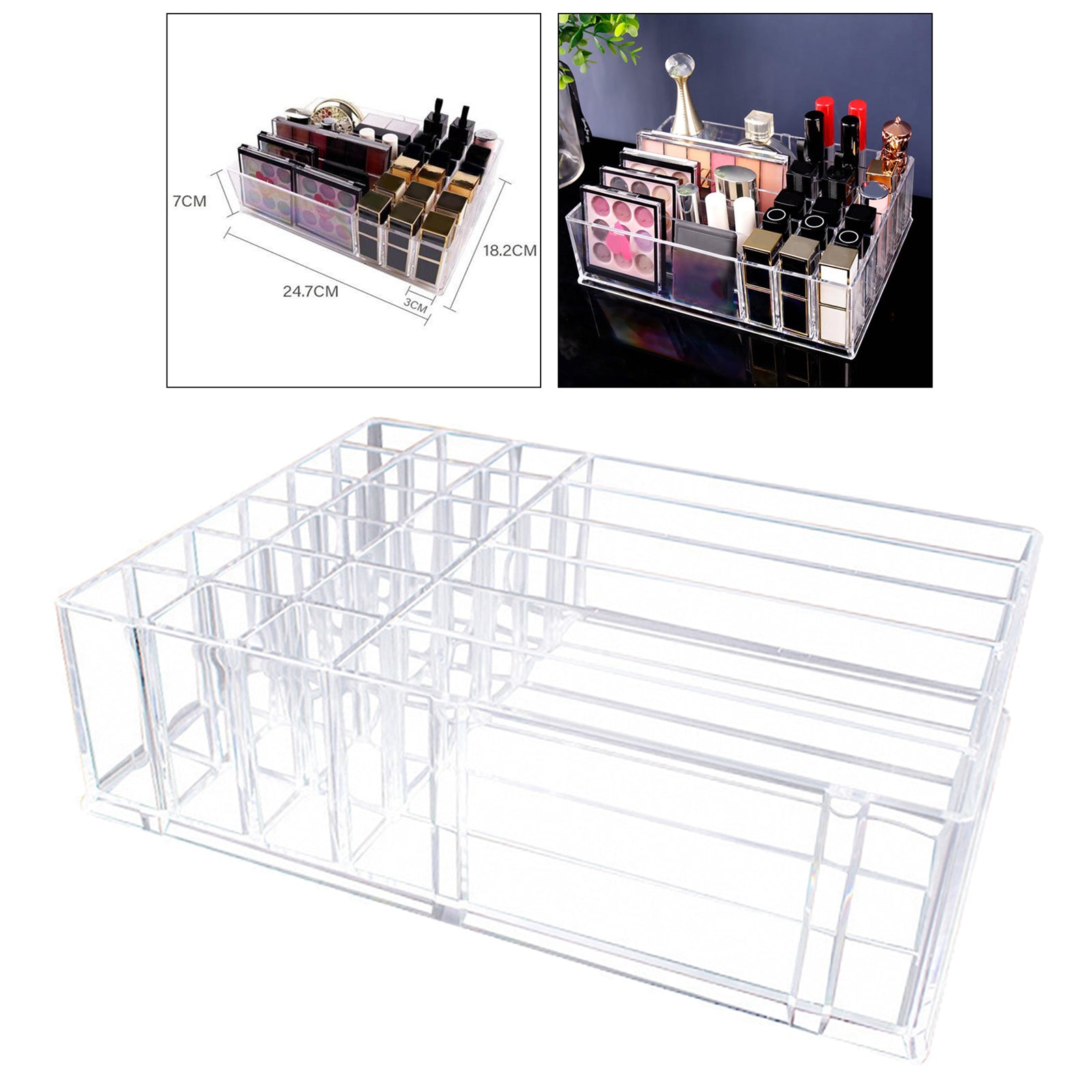 Acrylic Makeup Palette Organizer Display Cosmetic Storage Bracket Rack Case