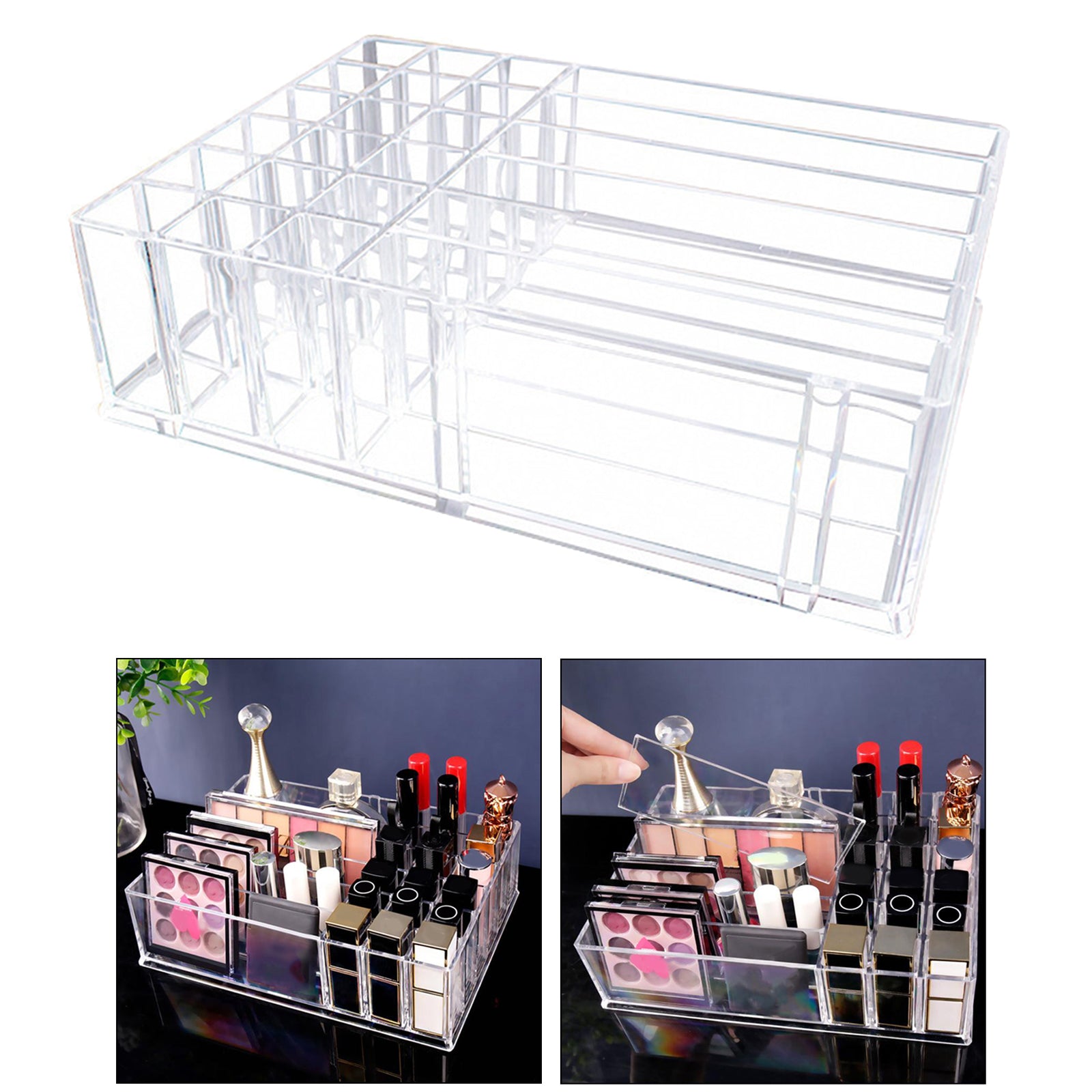 Acrylic Makeup Palette Organizer Display Cosmetic Storage Bracket Rack Case