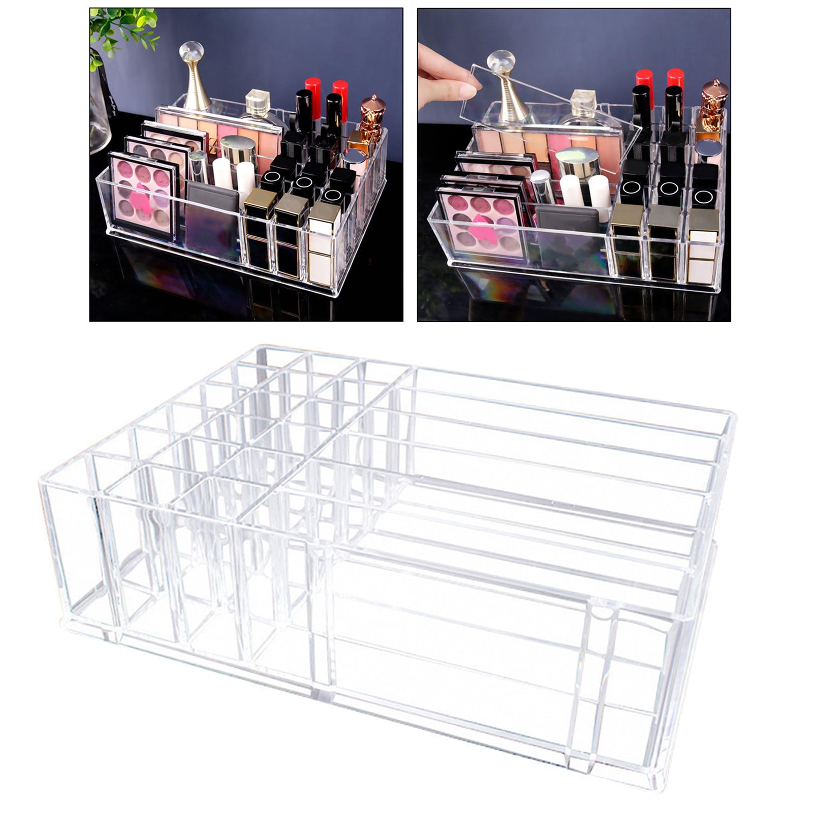 Acrylic Makeup Palette Organizer Display Cosmetic Storage Bracket Rack Case