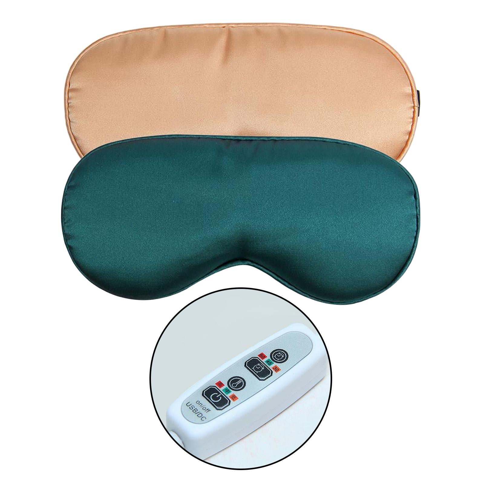 USB Electric Heated Silk Eye Mask Moxa Heating Relieve Dark Circles  Pink