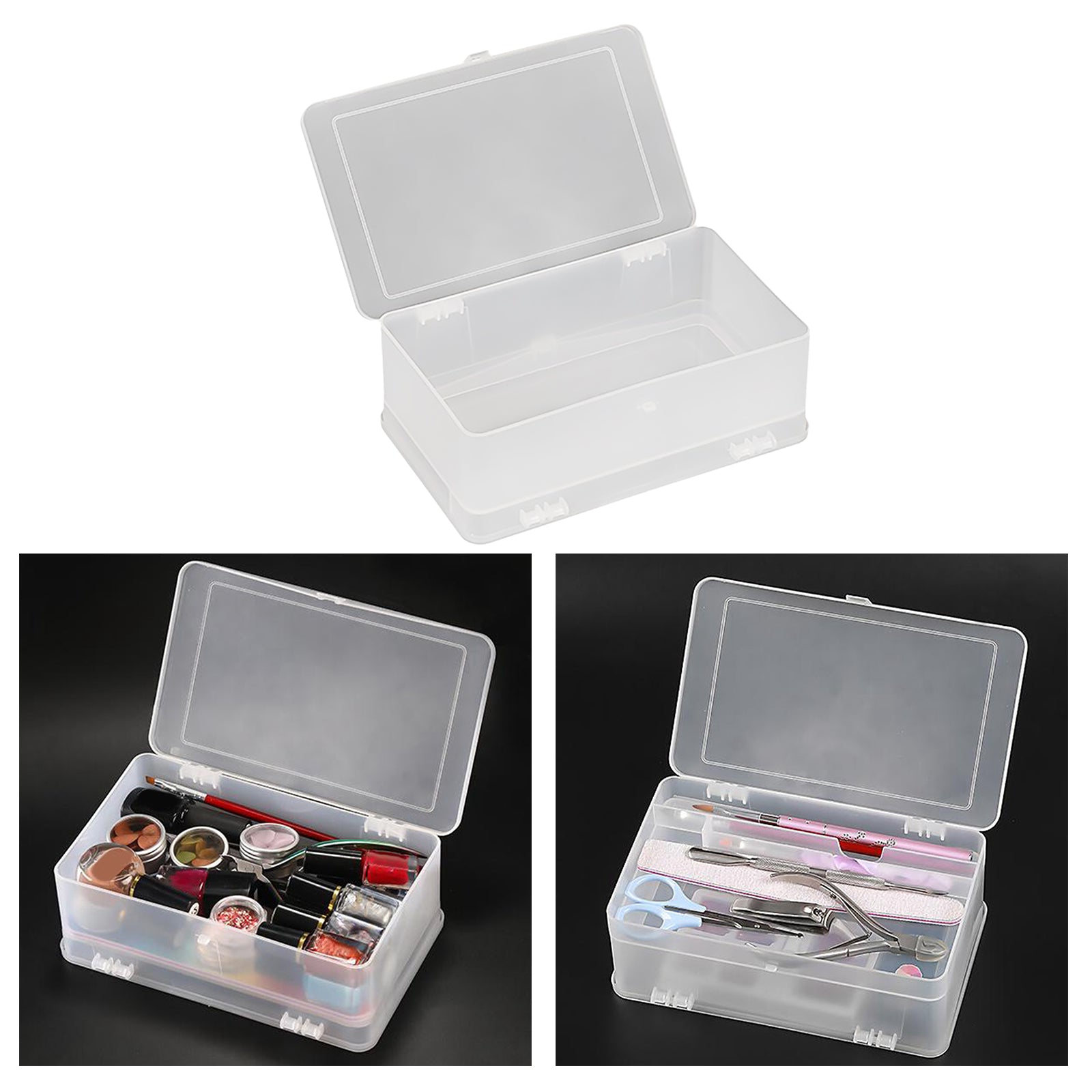 Plastic Nail Art Tool Empty Storage Box Clippers Container Nail Tips Showing