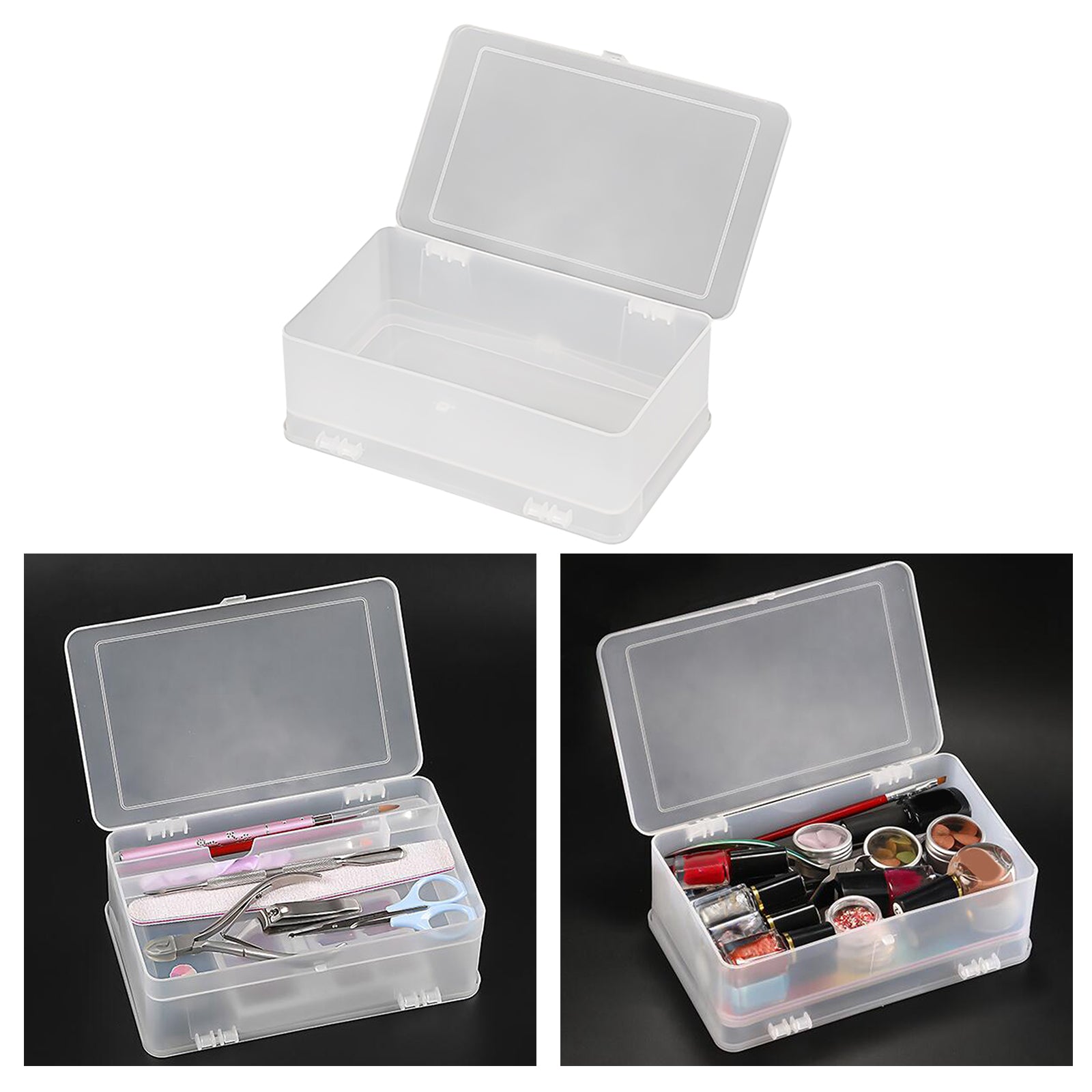 Plastic Nail Art Tool Empty Storage Box Clippers Container Nail Tips Showing