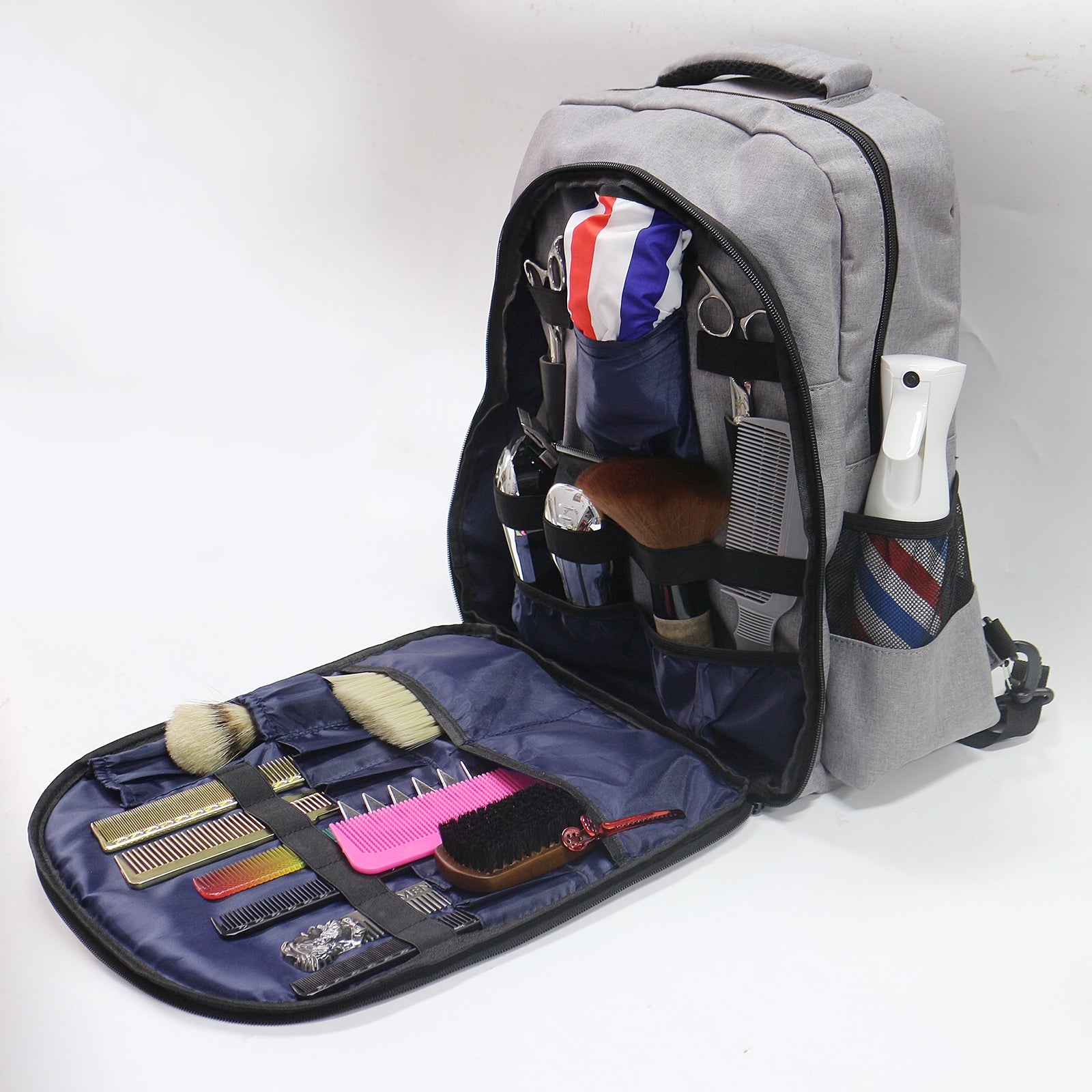 Portable  Makeup Tool Bag for Barber Stylist Grey