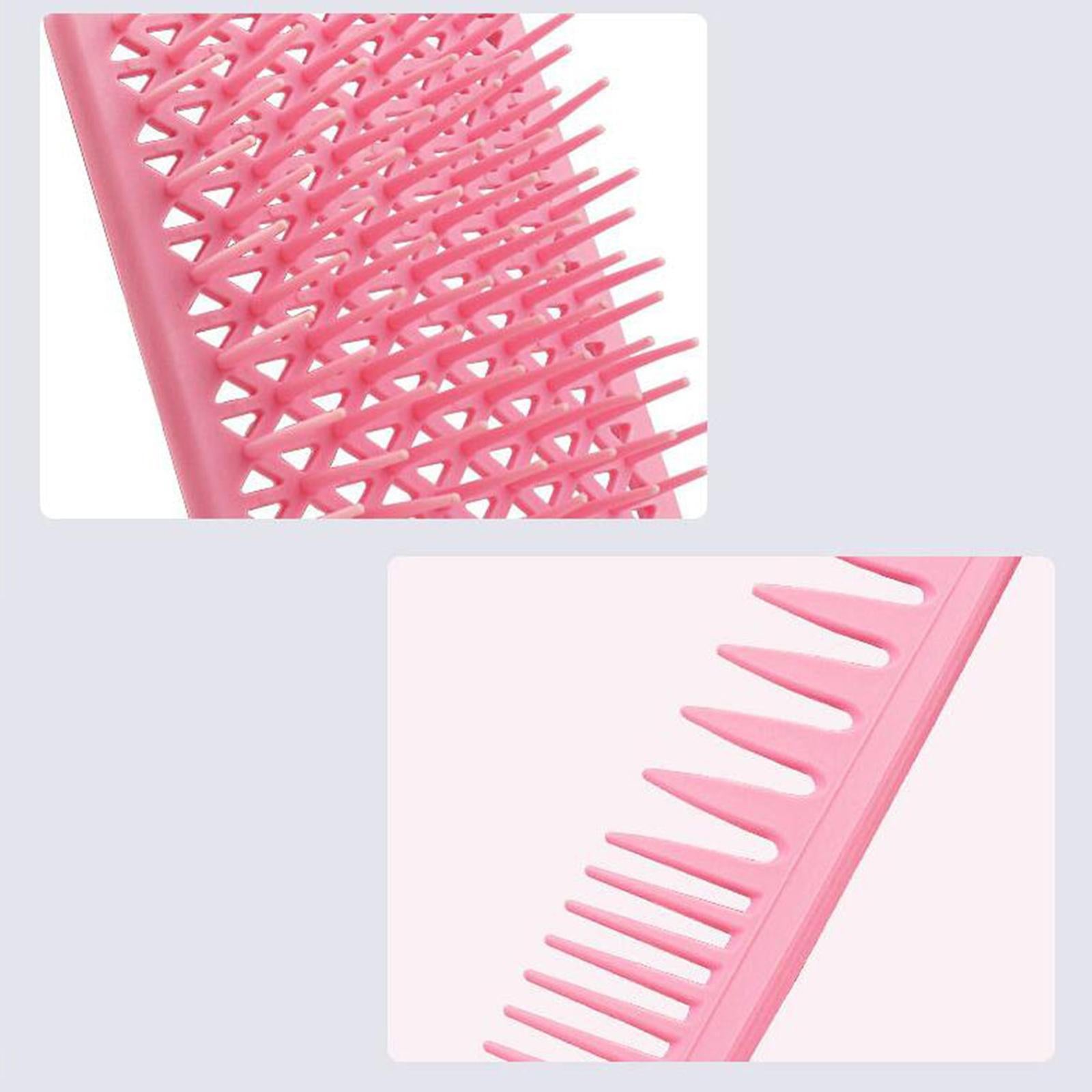 1Set Salon Hair Styling Plastic Barbers Brush Combs Set Pink