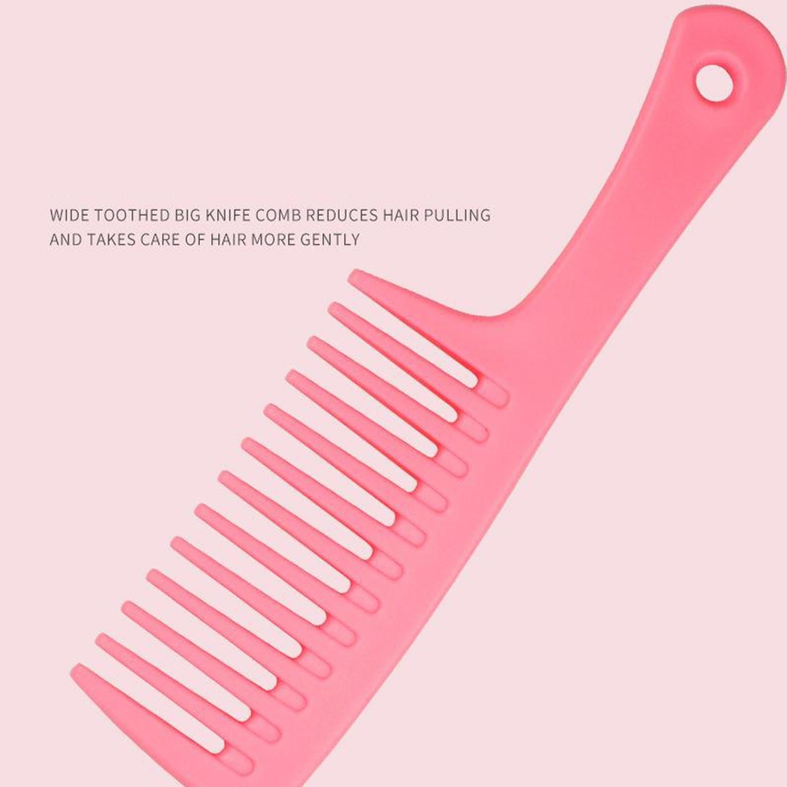 1Set Salon Hair Styling Plastic Barbers Brush Combs Set Pink