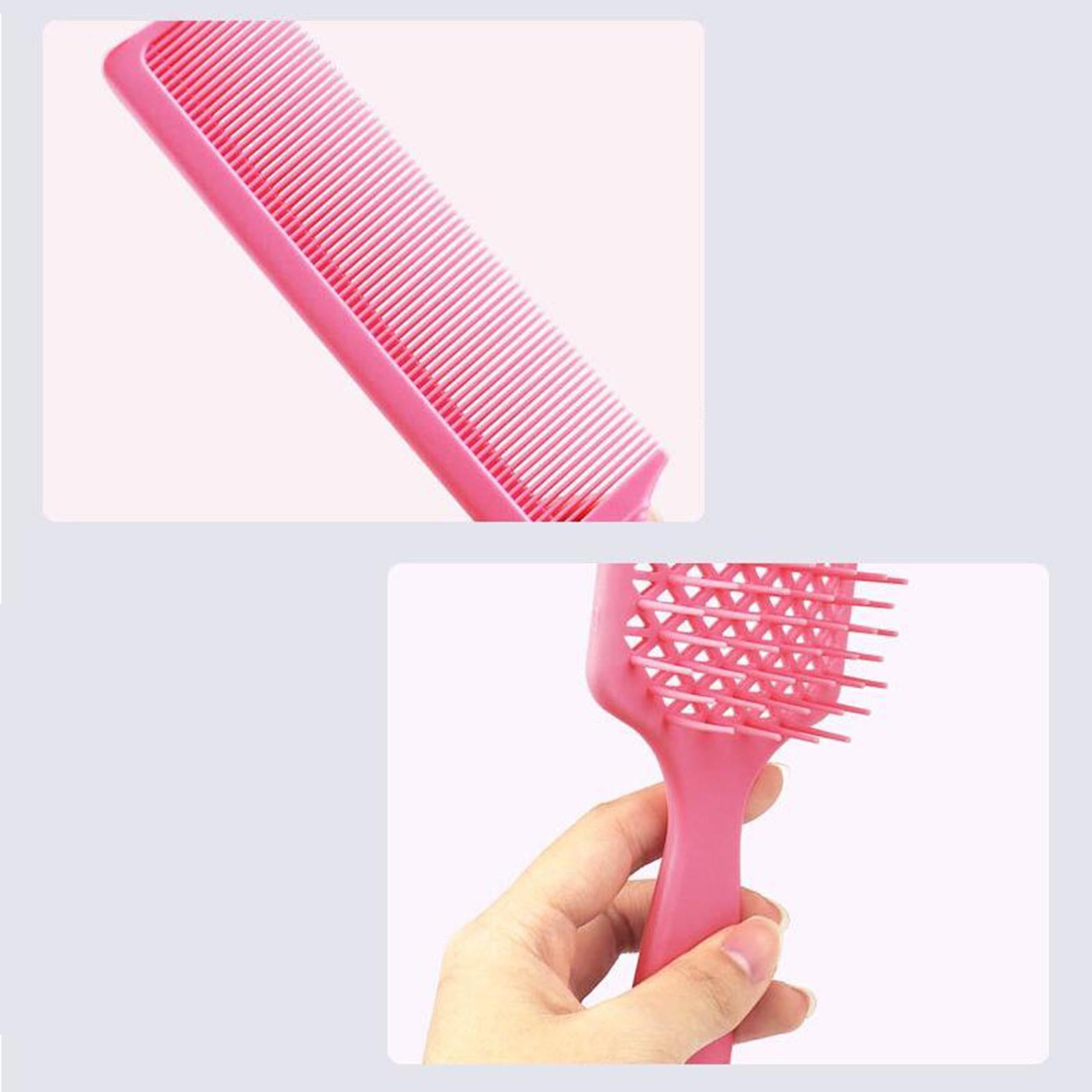 1Set Salon Hair Styling Plastic Barbers Brush Combs Set Pink